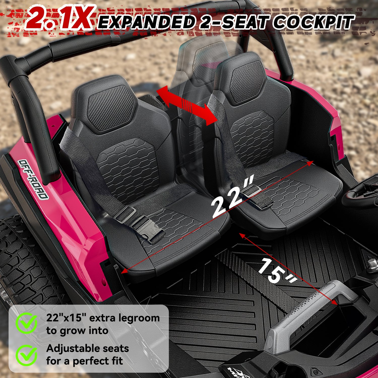 24V 4WD Kids Ride-On UTV: Powerful All-Terrain Adventure-rose red