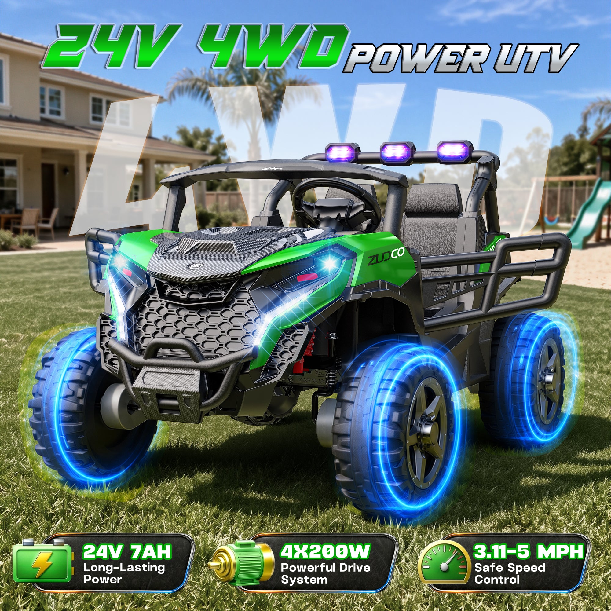 24V 4x200W 2-Seater Ride-On UTV