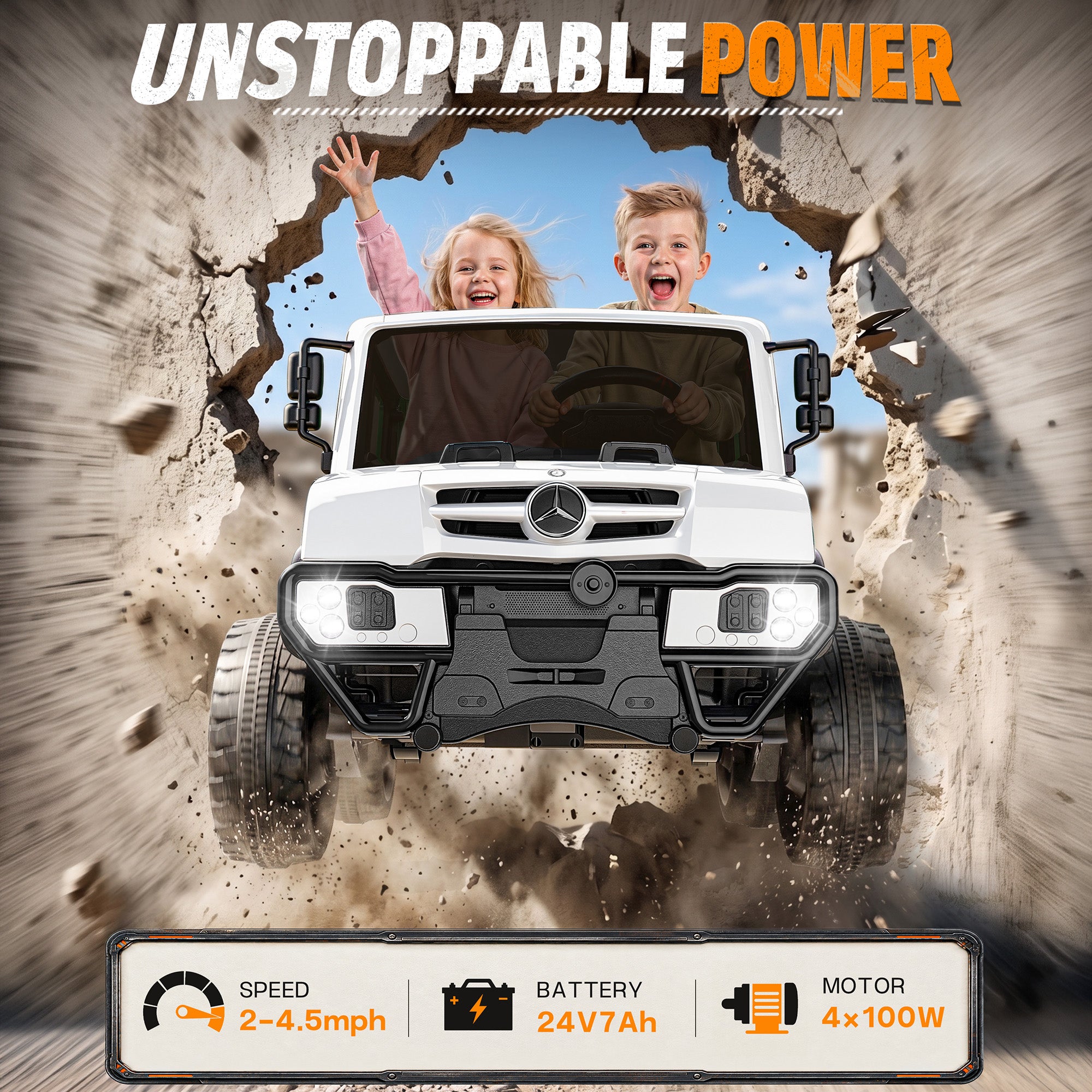 24V  Licensed Mercedes-Benz Ride-On Dump Truck