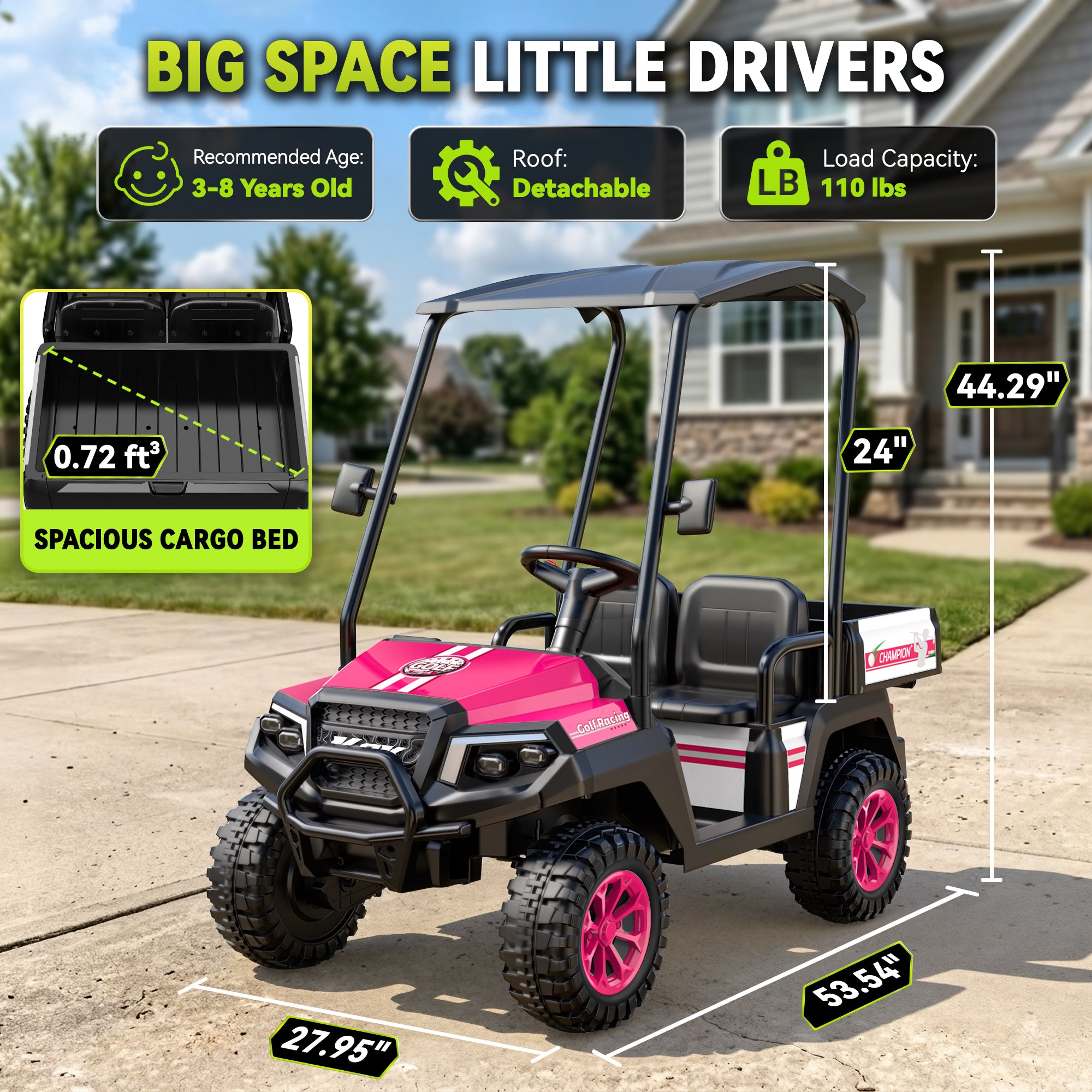 24V 4WD Ride-On Golf Cart