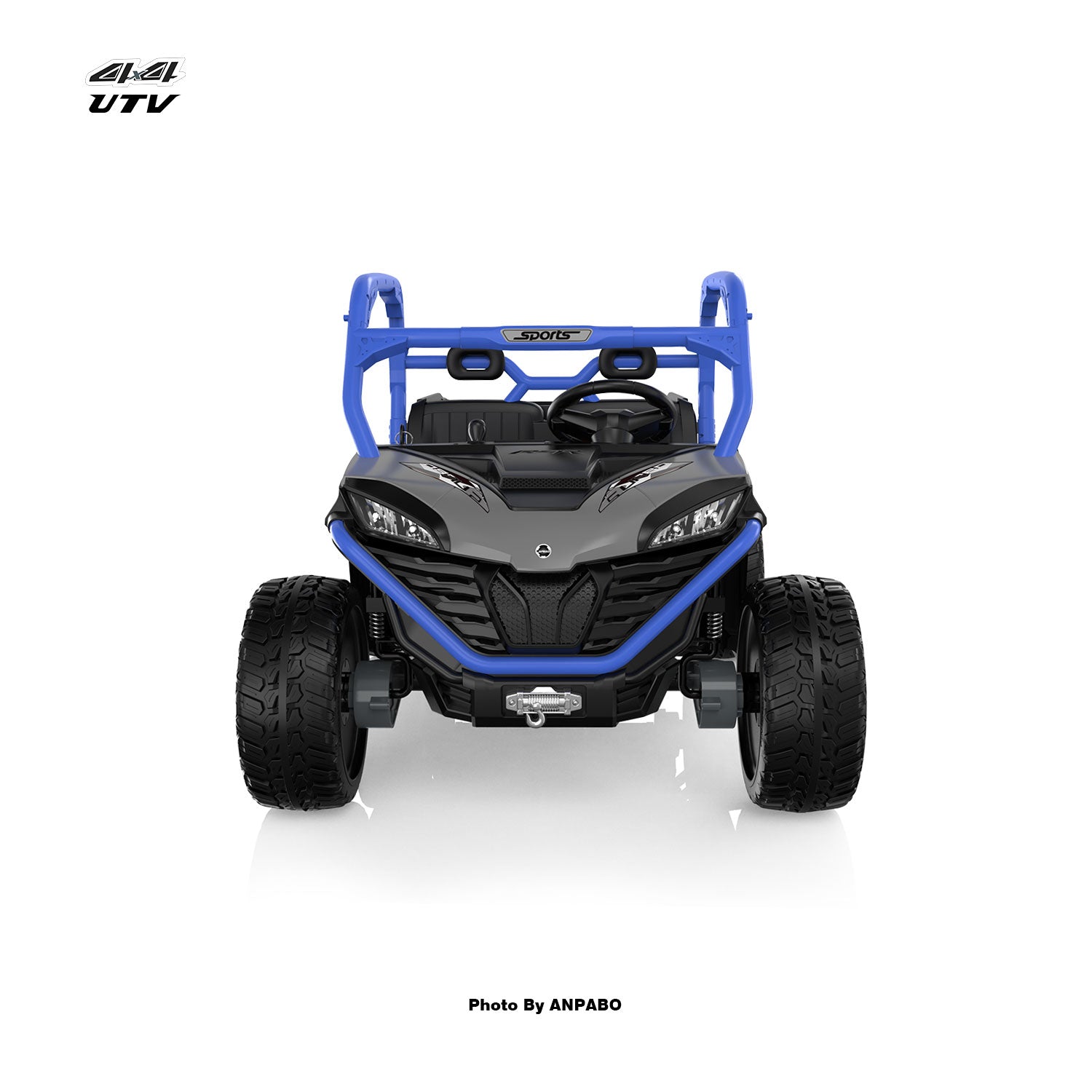 24V All-in-One Utility Ride-On: 4WD Dump Truck & Off-Road UTV with Remote (2-Seater)-blue