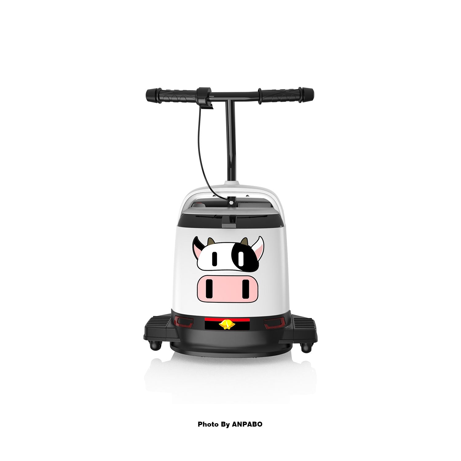 ANPABO 24V Kids Ride On Car with Lights & Music-white-cow