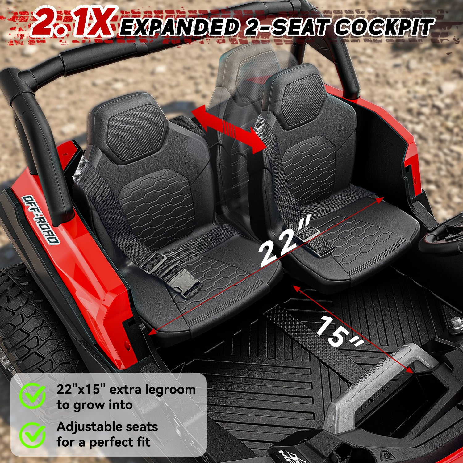 24V 4WD Kids Ride-On UTV: Powerful All-Terrain Adventure-red