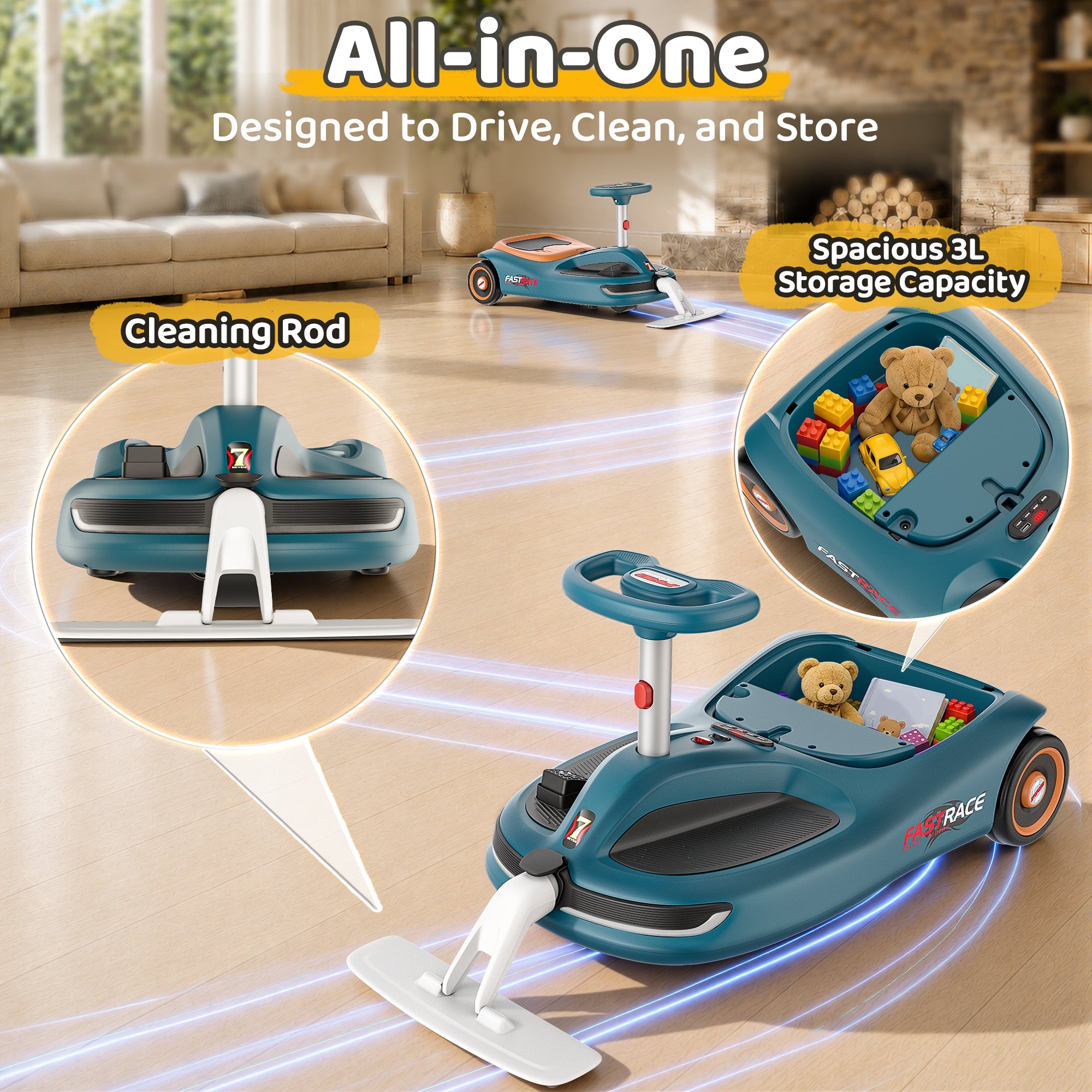 12V Kid's electric cleaning car