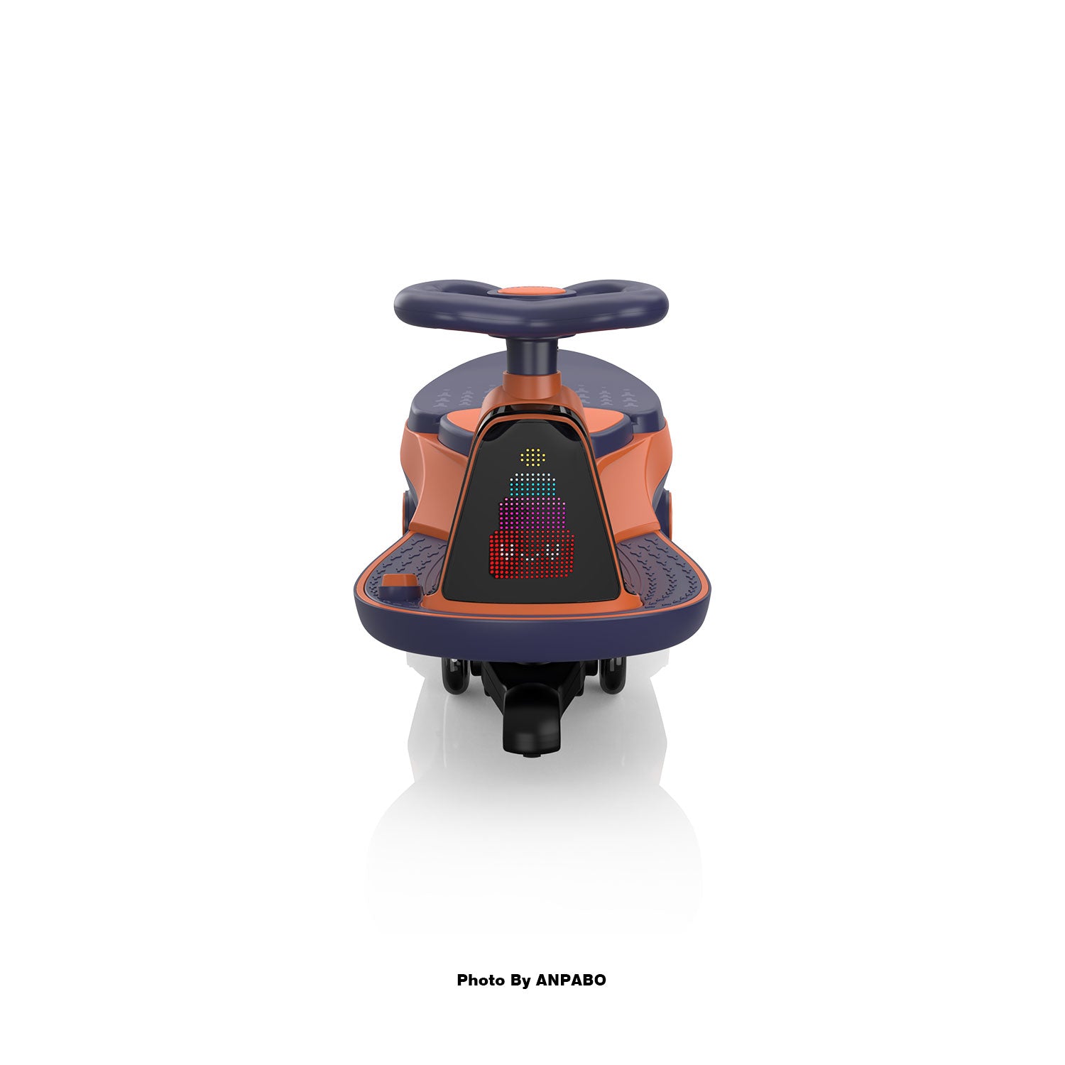 ANPABO 12V Electric Wiggle Car for Kids with LED Screen-Lights & Music-orange