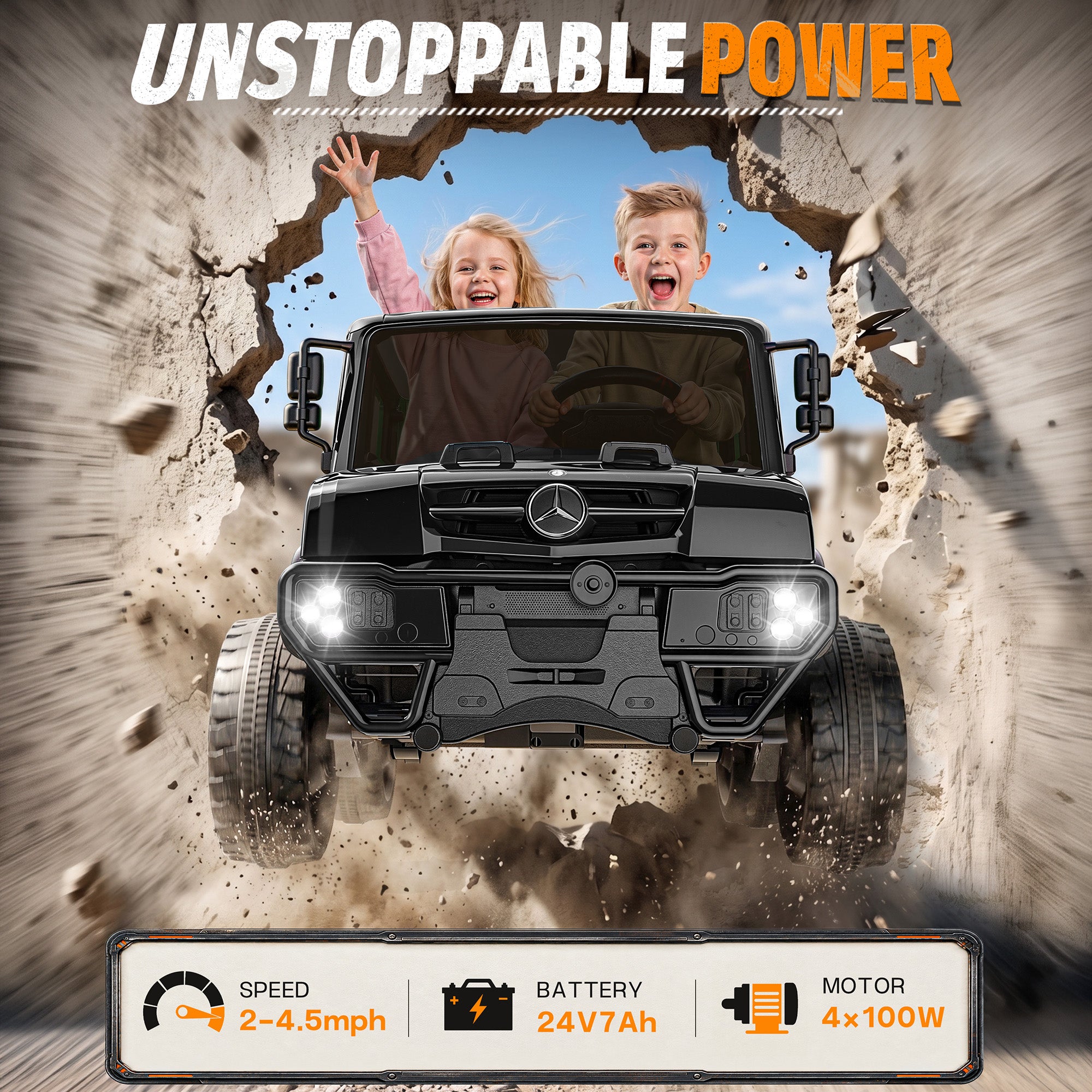 24V  Licensed Mercedes-Benz Ride-On Dump Truck