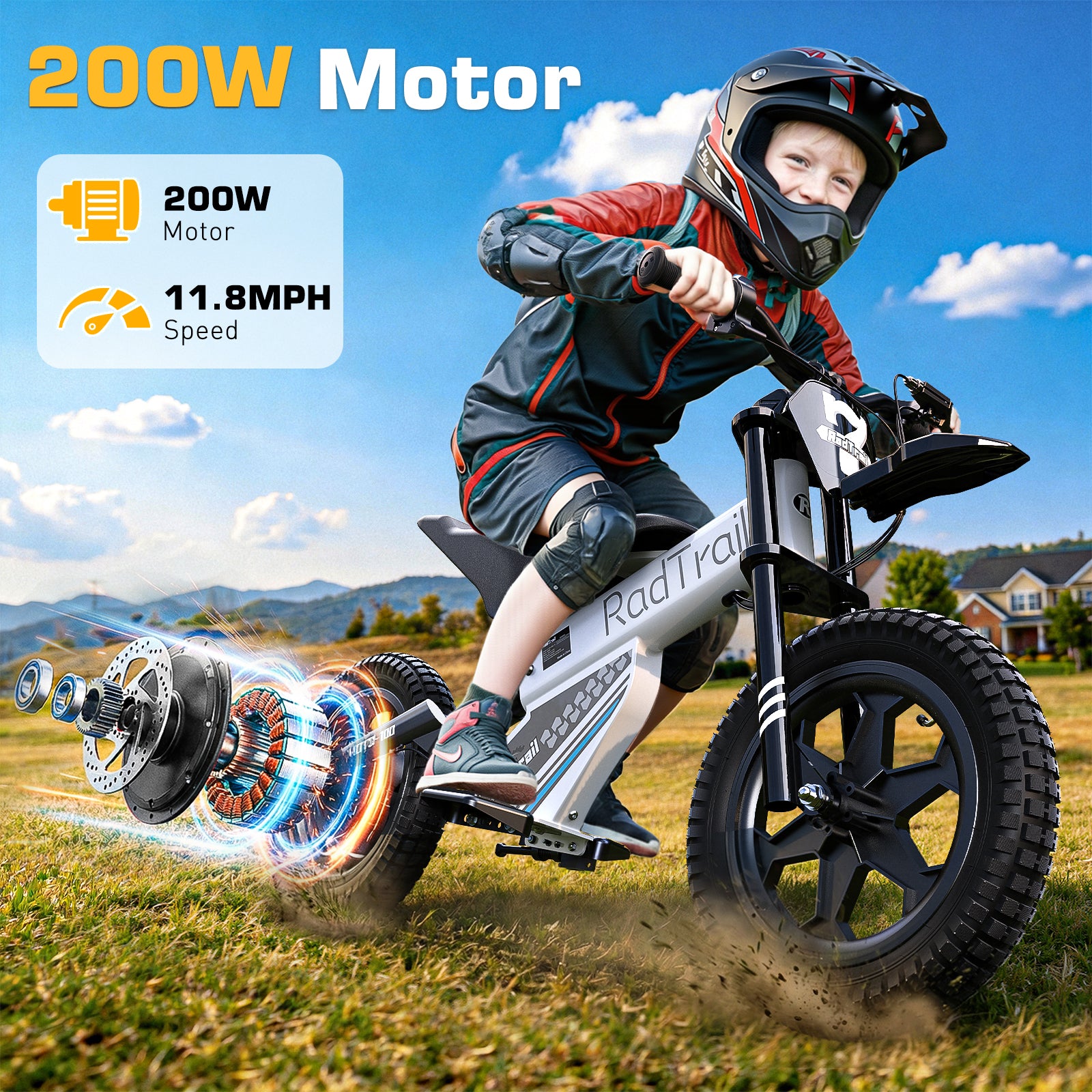 ANPABO  36V 14" Kids Electric Balance Bike-white