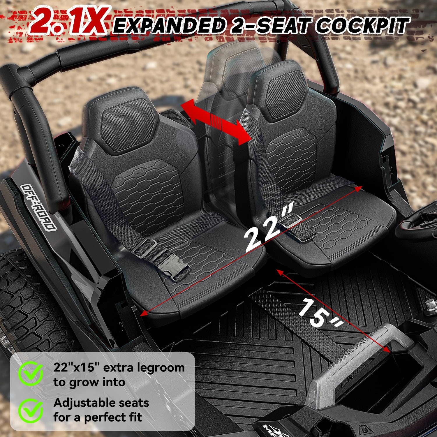 24V 4WD Kids Ride-On UTV: Powerful All-Terrain Adventure-black