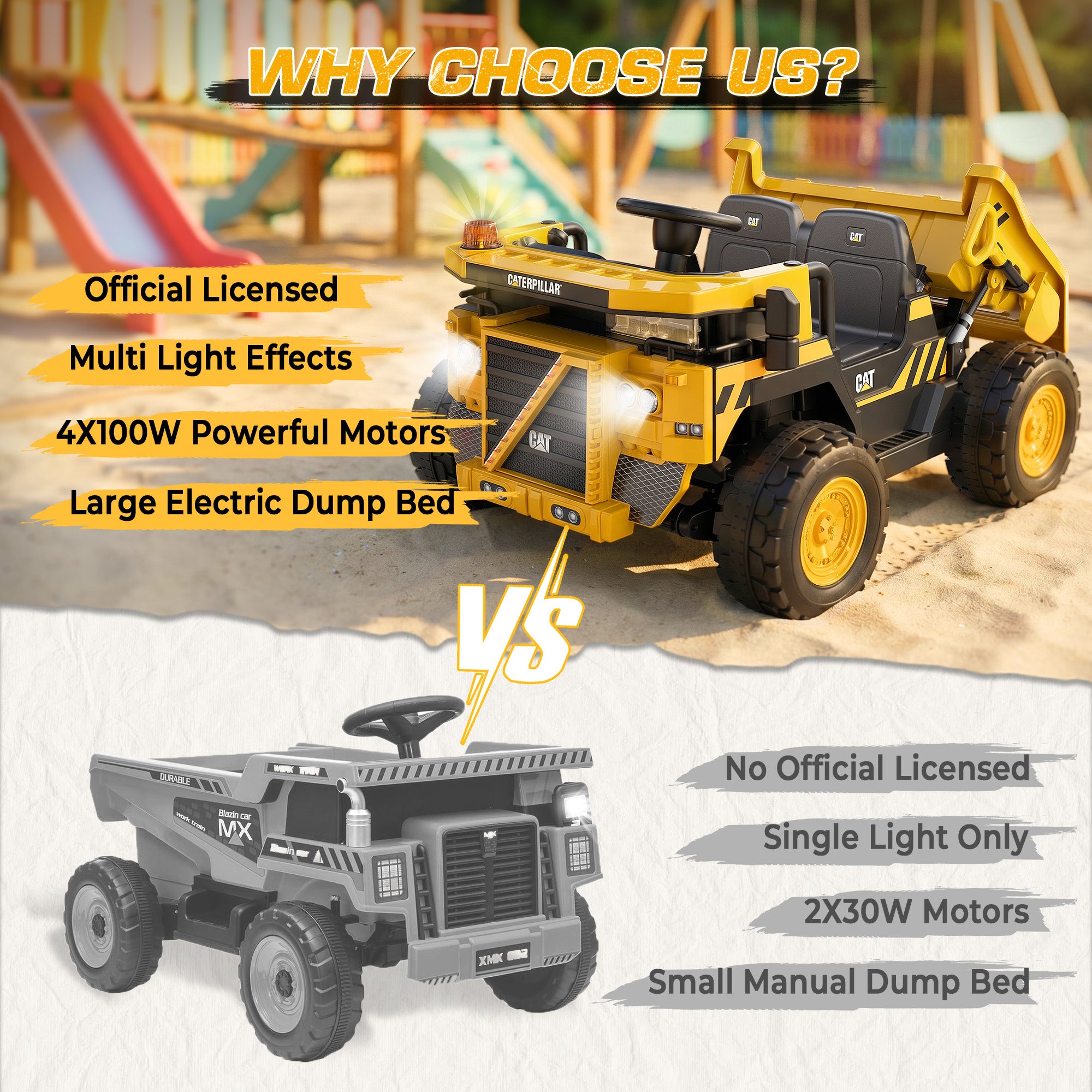 24V CAT Licensed Ride-On Dump Truck 797F
