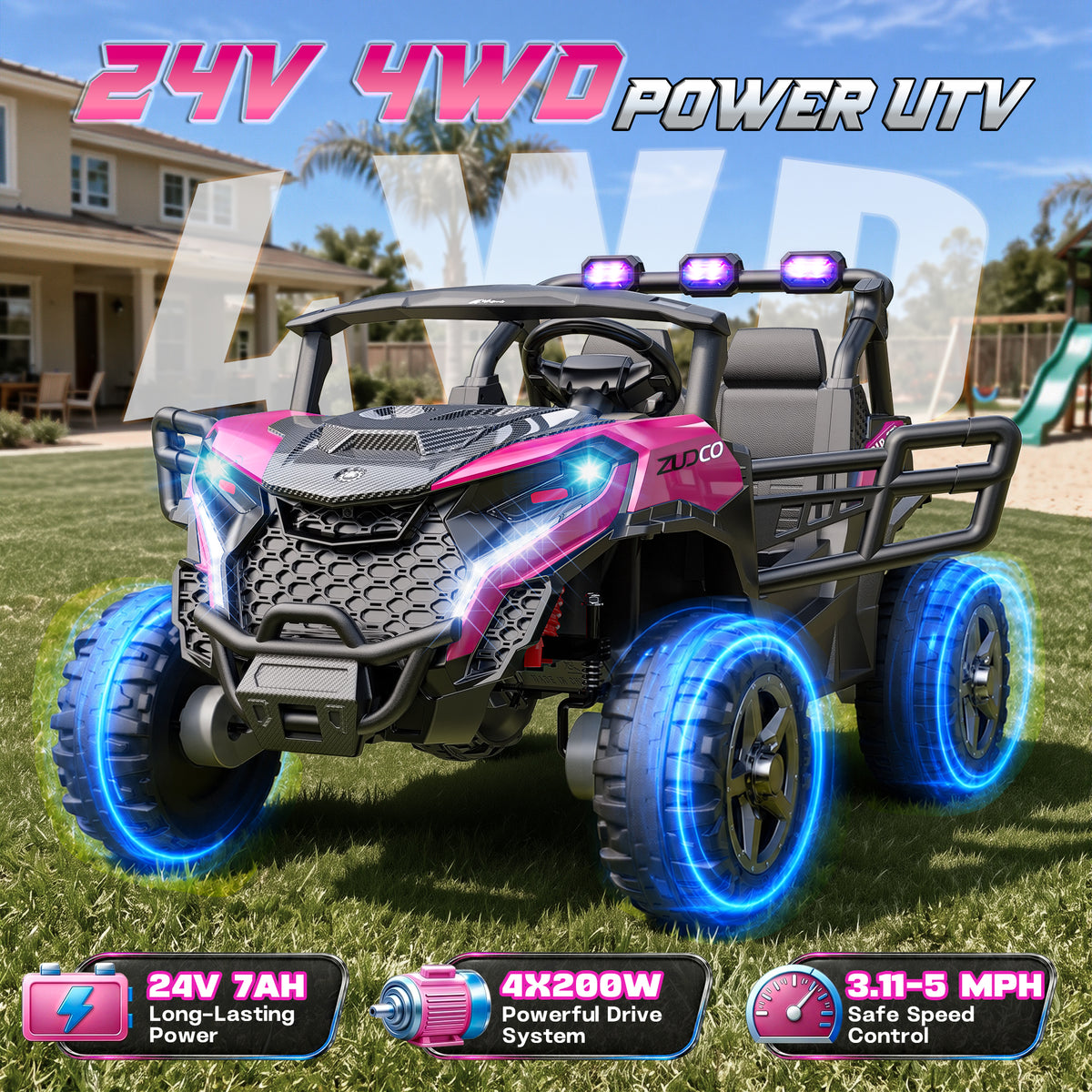 24V 4x200W 2-Seater Ride-On UTV