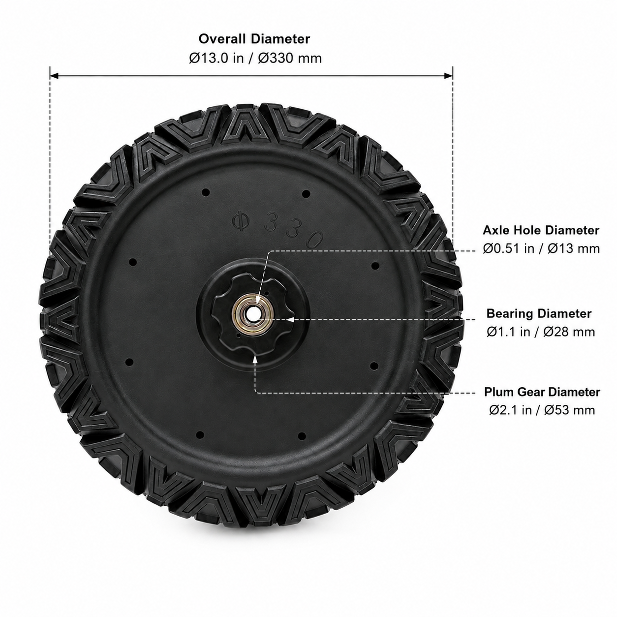 Ø330 Ride-On Car Wheel for Kids Ride-On Vehicles – Fits ANPABO HC-301 HC-305