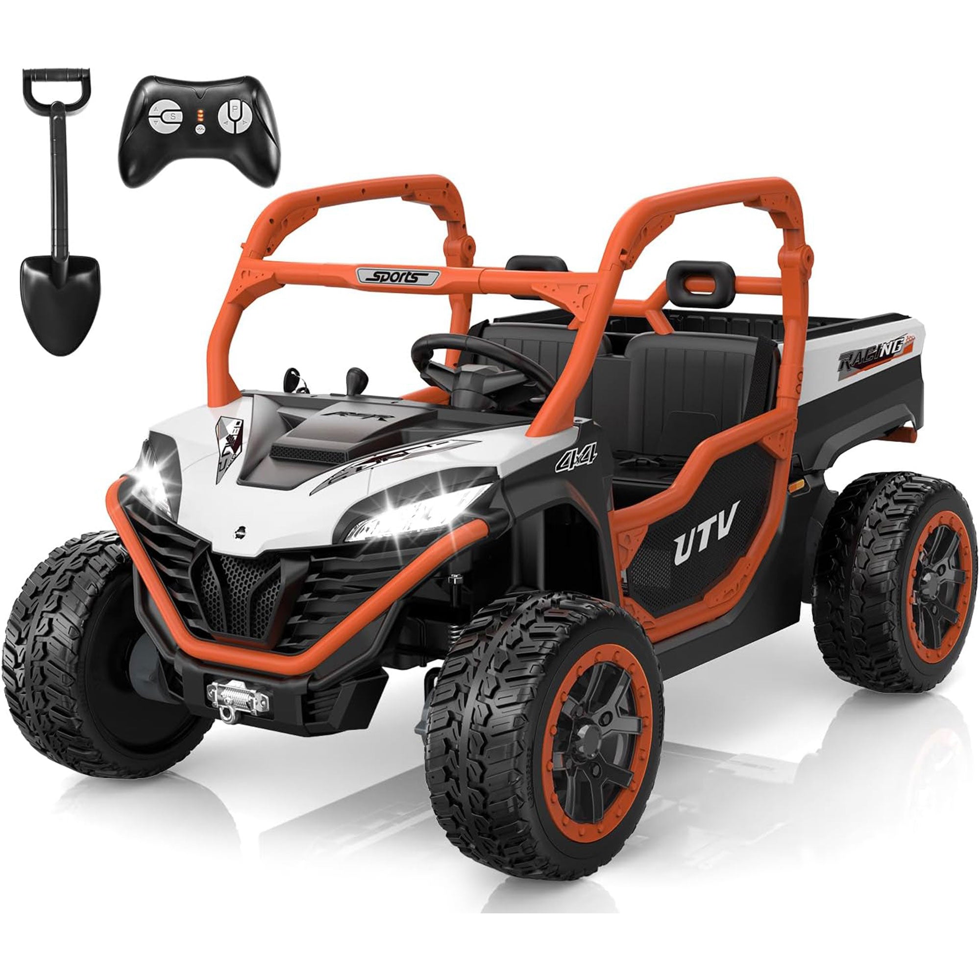 ANPABO All-in-One 24V Utility Ride-on UTV 4WD Dump Truck with Remote-orange