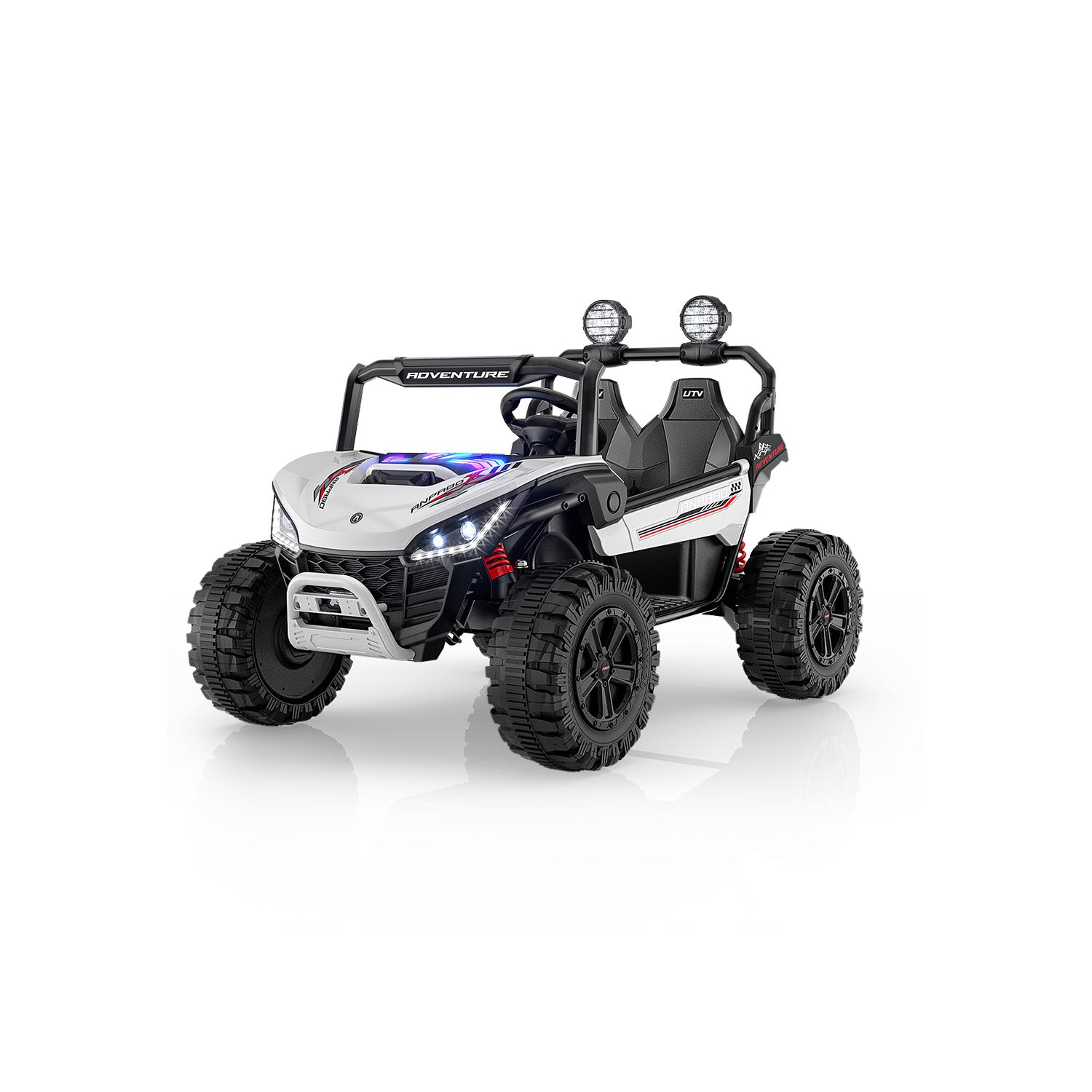 24V ANPOBO Direct Terrain Ride-On Buggy-UTV with Remote-WHITE