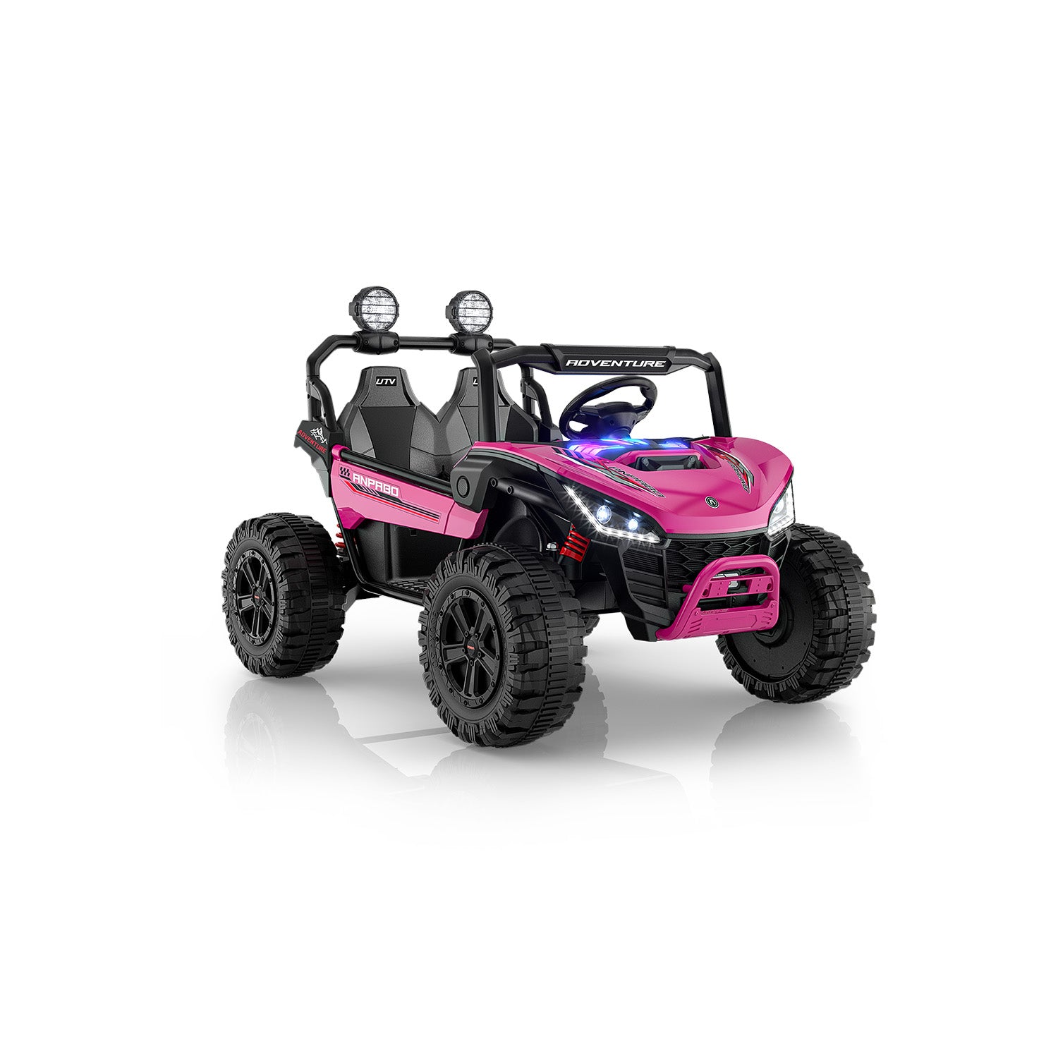 24V ANPOBO Direct Terrain Ride-On Buggy-UTV with Remote-Rose Red