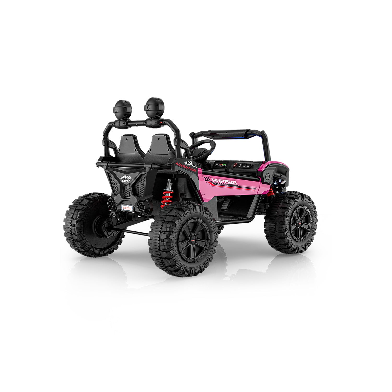 24V ANPOBO Direct Terrain Ride-On Buggy-UTV with Remote-Rose Red