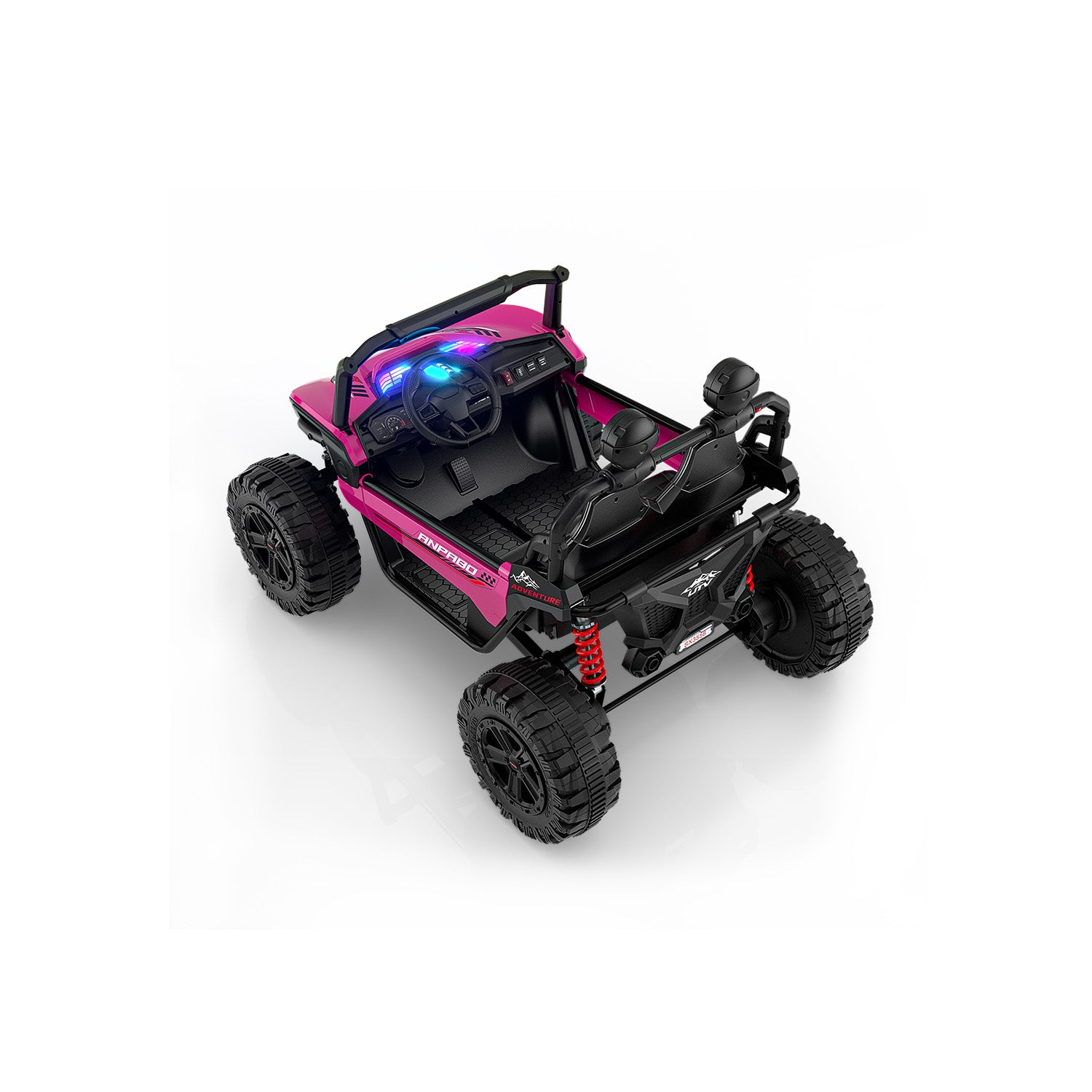 24V ANPOBO Direct Terrain Ride-On Buggy-UTV with Remote-Rose Red