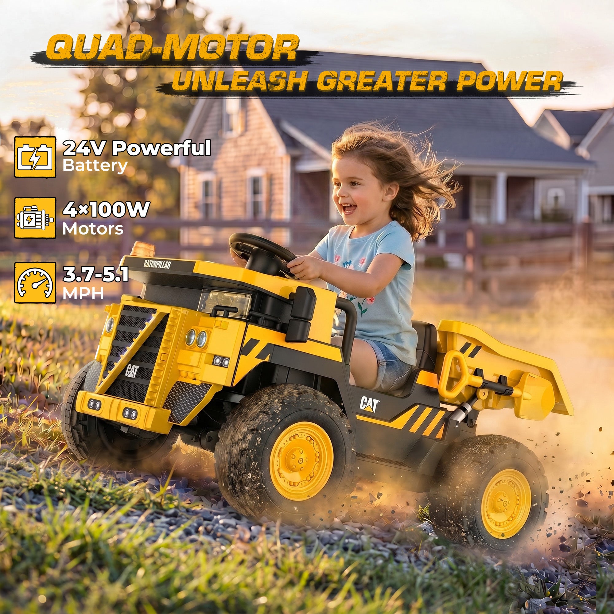 24V CAT Licensed Ride-On Dump Truck 797F