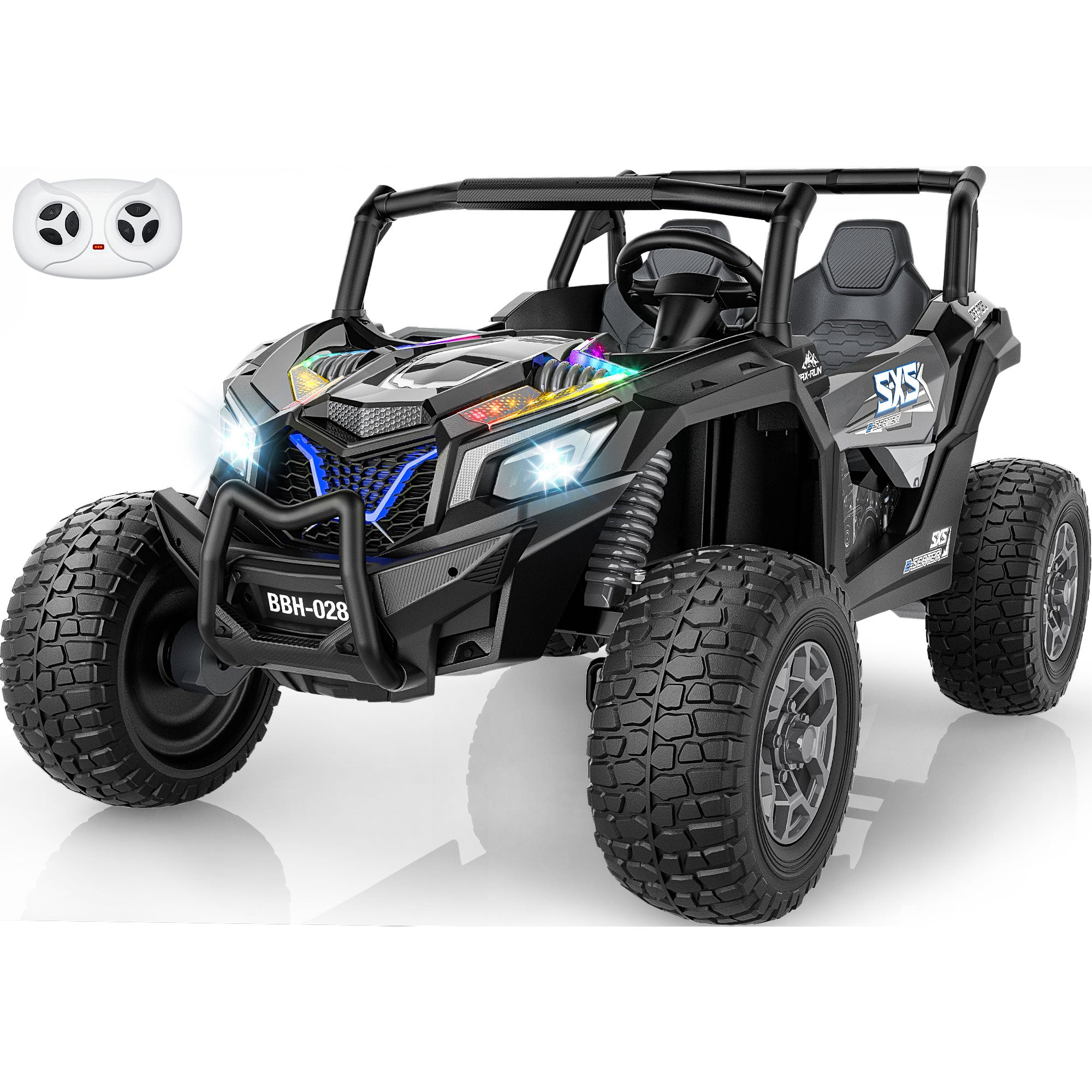 24V 4WD Kids Ride-On UTV: Powerful All-Terrain Adventure-black