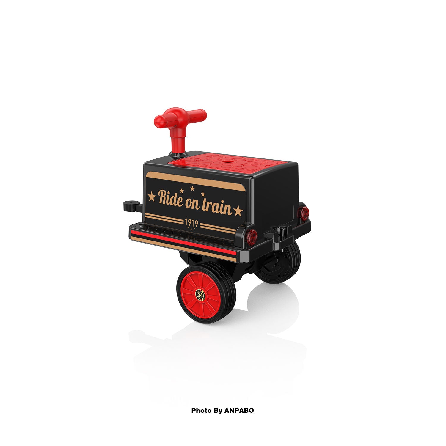 ANPABO 12V Ride-On Train Carriage with Storage-Red