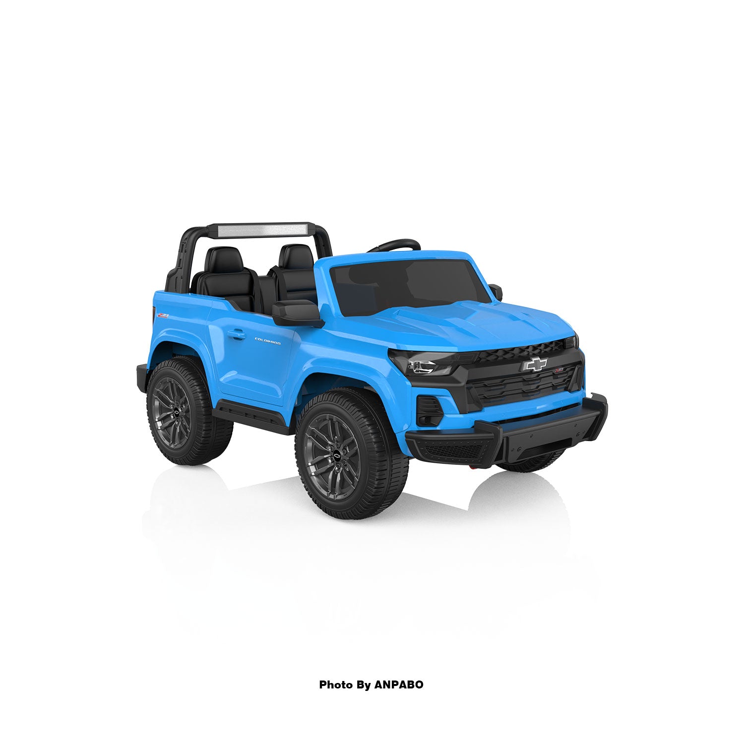 24V Licensed Chevrolet Colorado 2-Seater Kids Ride On Truck-blue