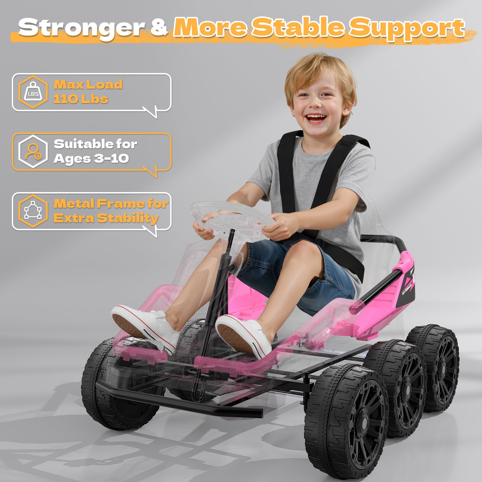 24V 4WD 6-Wheel Ride-On Car