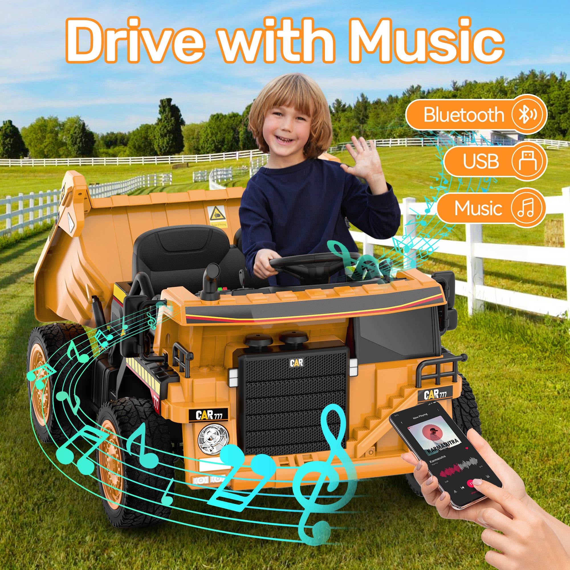 24V Dump Truck Ride-On with EVA tires