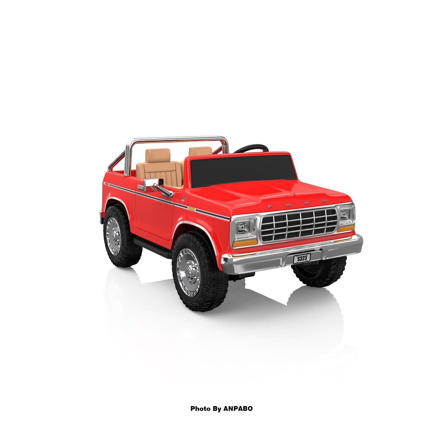24V Classic Ford Bronco: Red Retro Legend, Ready for Dual Adventures-red