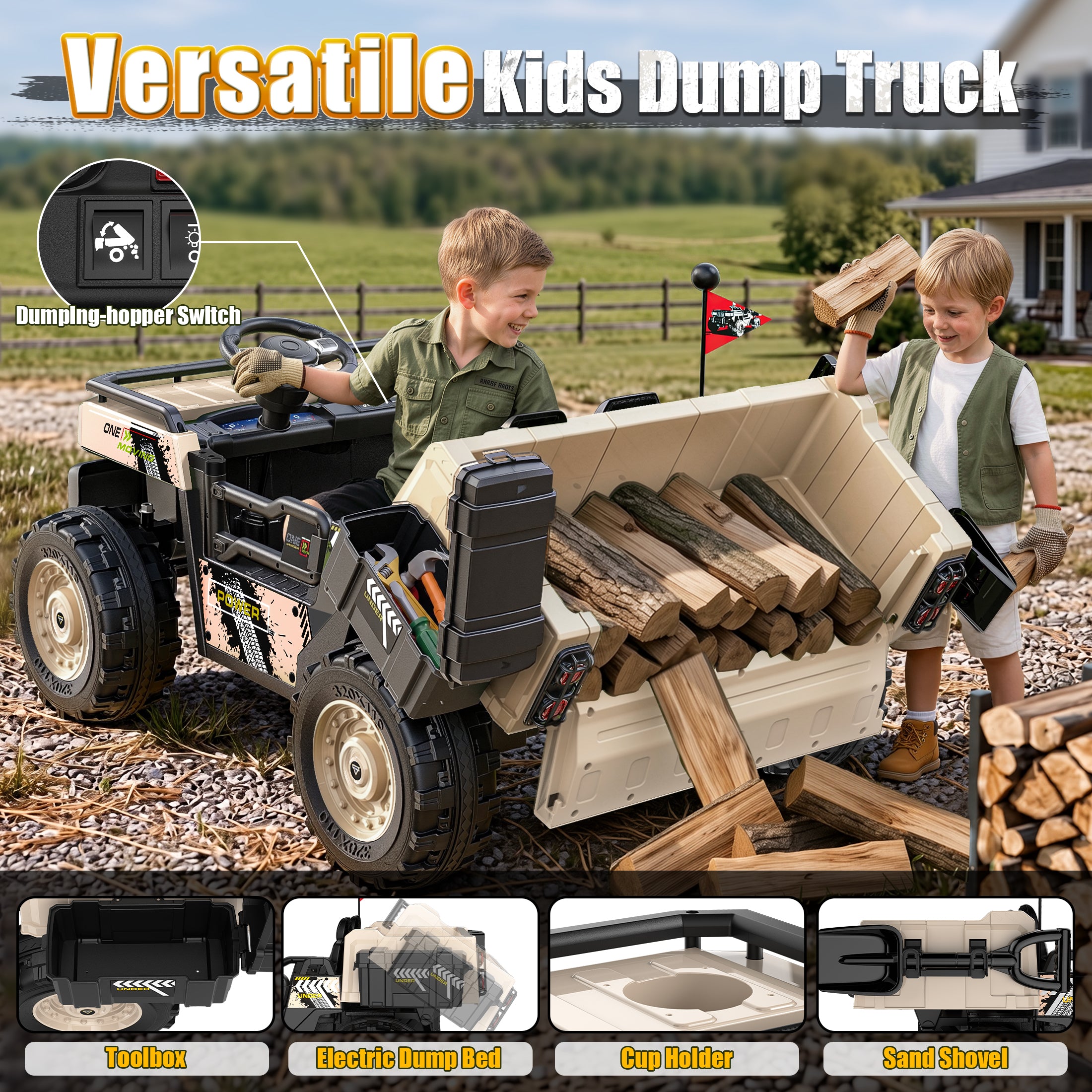 24V Kids Military Dumper