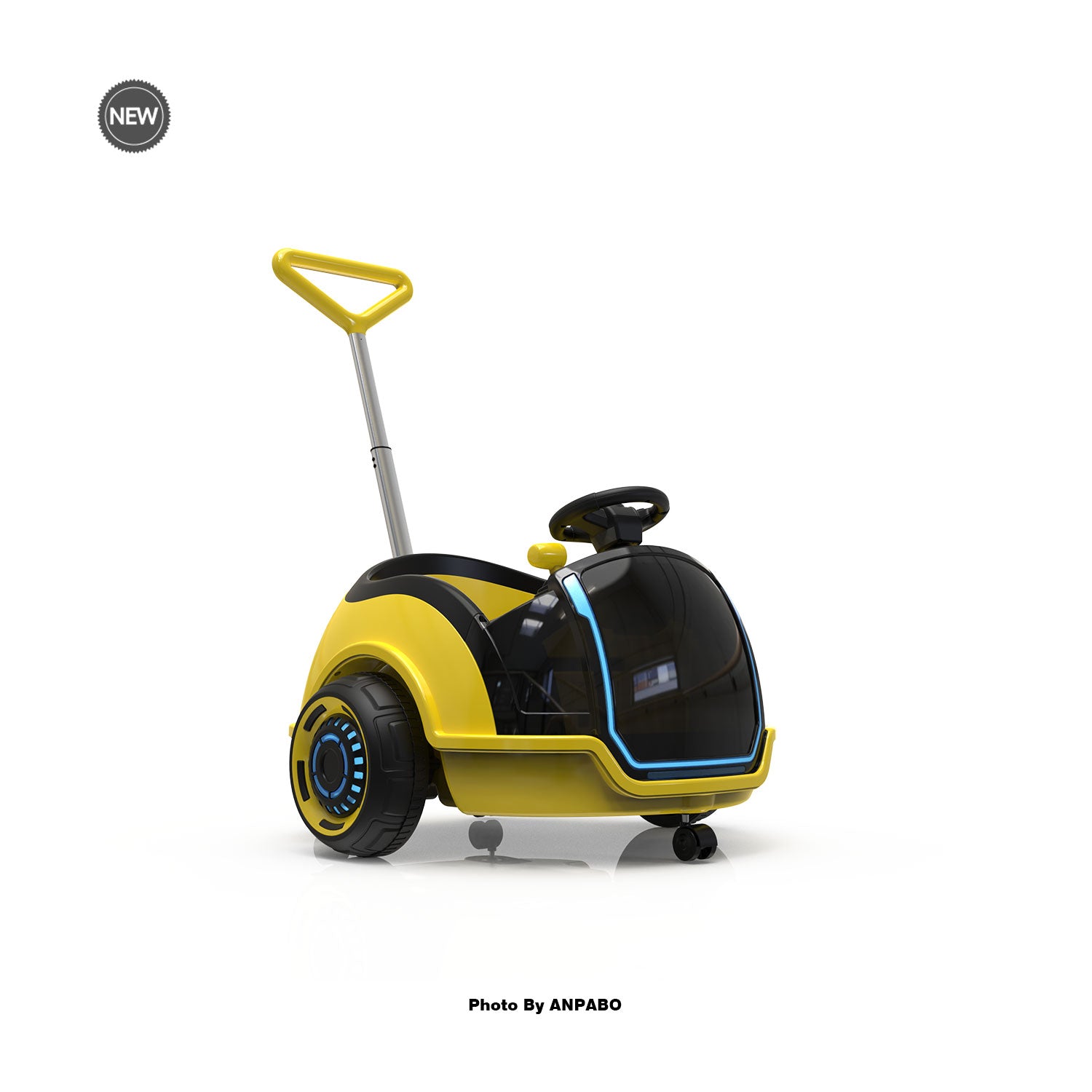 12V 3-In-1 Ride On Car Designed to Grow With Your Child-yellow