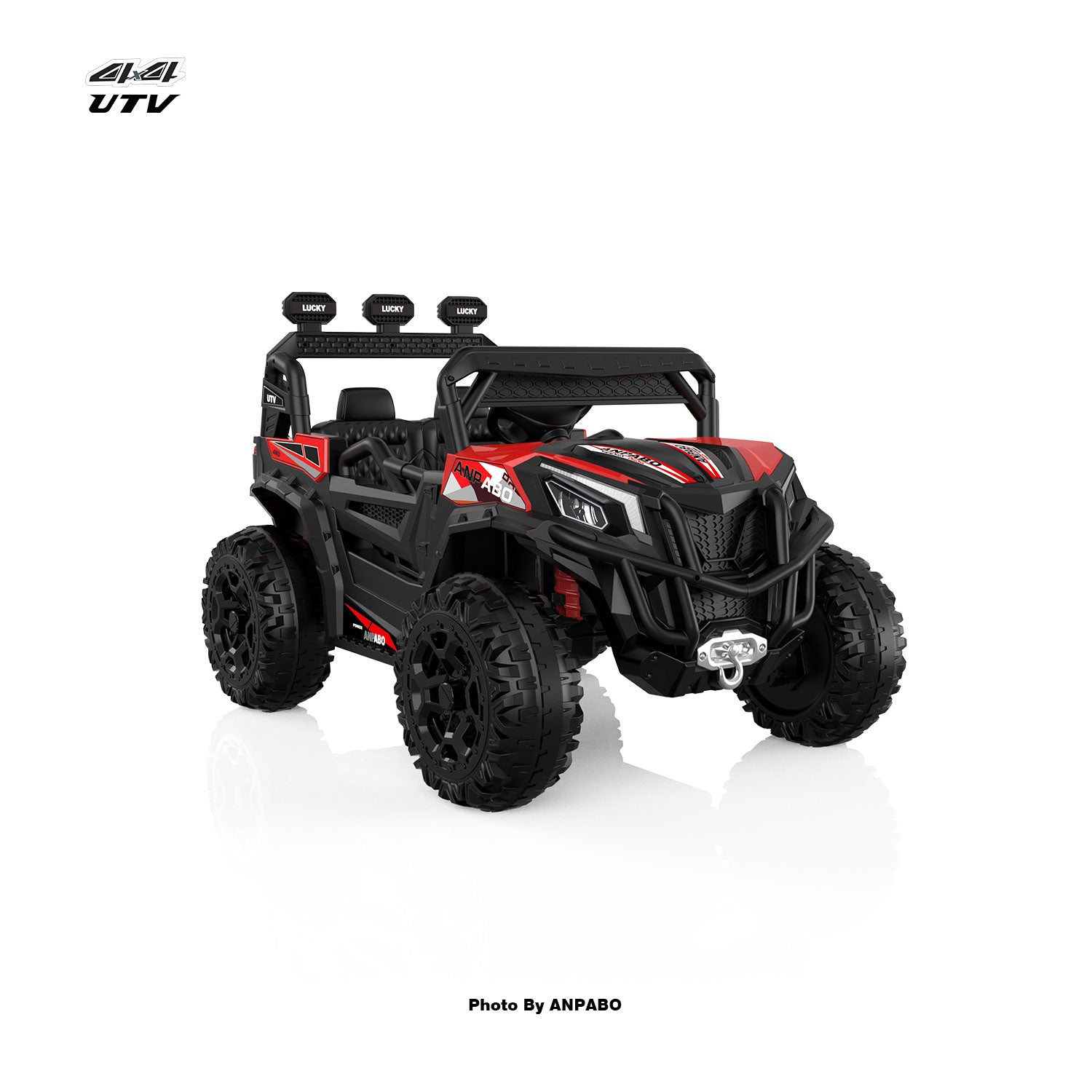 24V ANPABO Direct Terrain Ride-On Buggy with Remote-Max-R 24V 4WD UTV -red