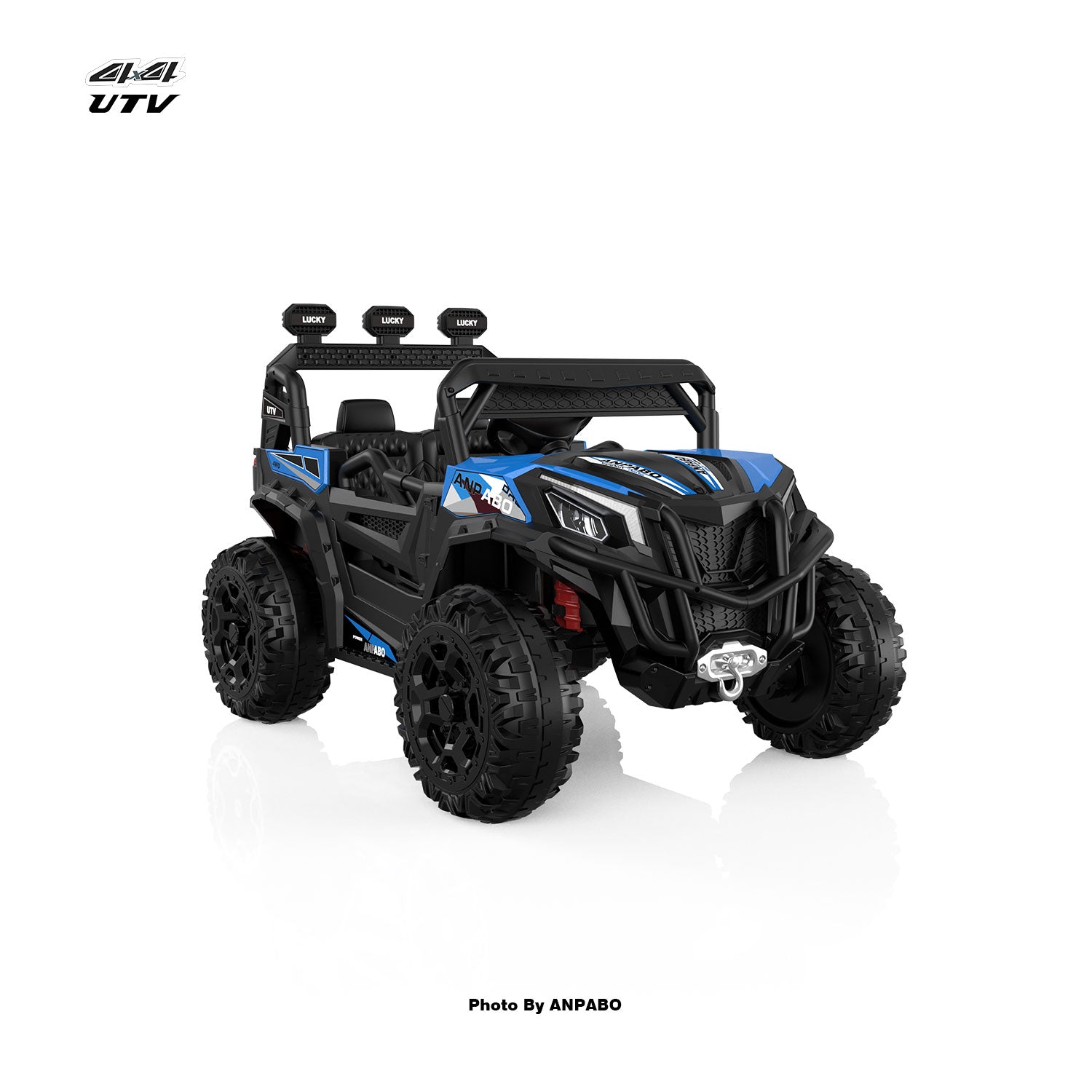24V ANPABO Direct Terrain Ride-On Buggy with Remote-Max-R 24V 4WD UTV -blue