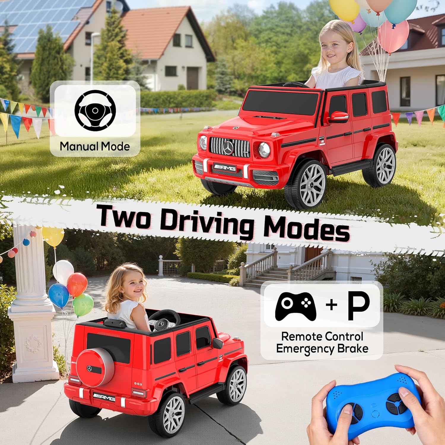 12V Licensed Mercedes-Benz G63 G-Wagon Ride-On-red