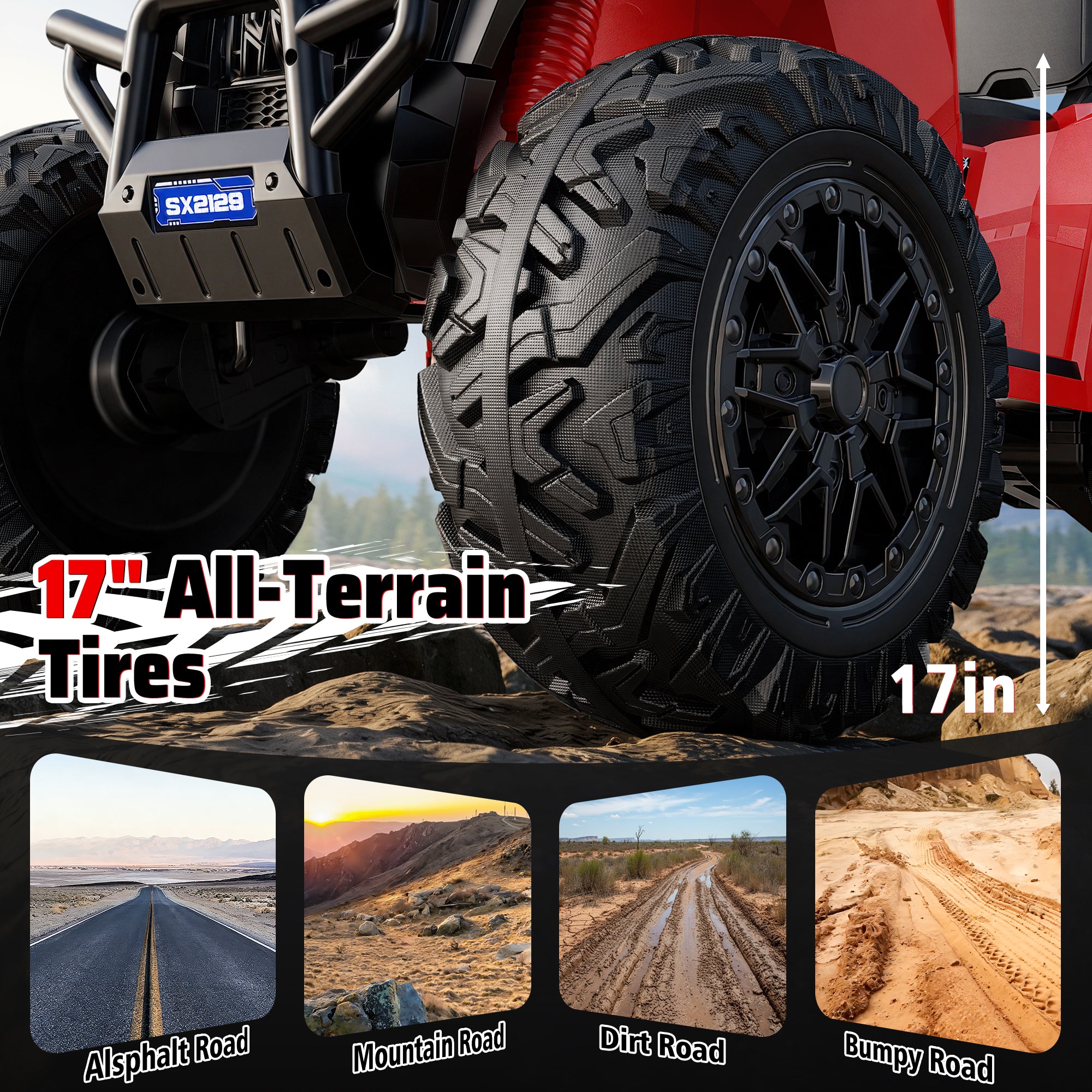 24V High-Performance Heavy-Duty Kids Ride-On ATV-red