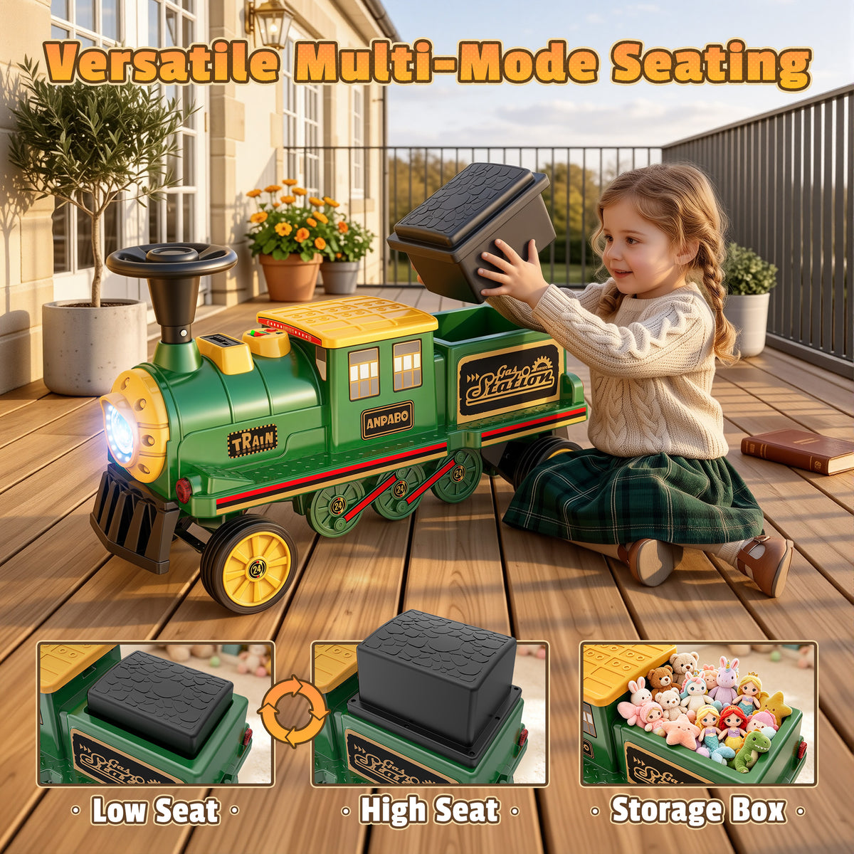 12V Trackless Ride-On Train Set