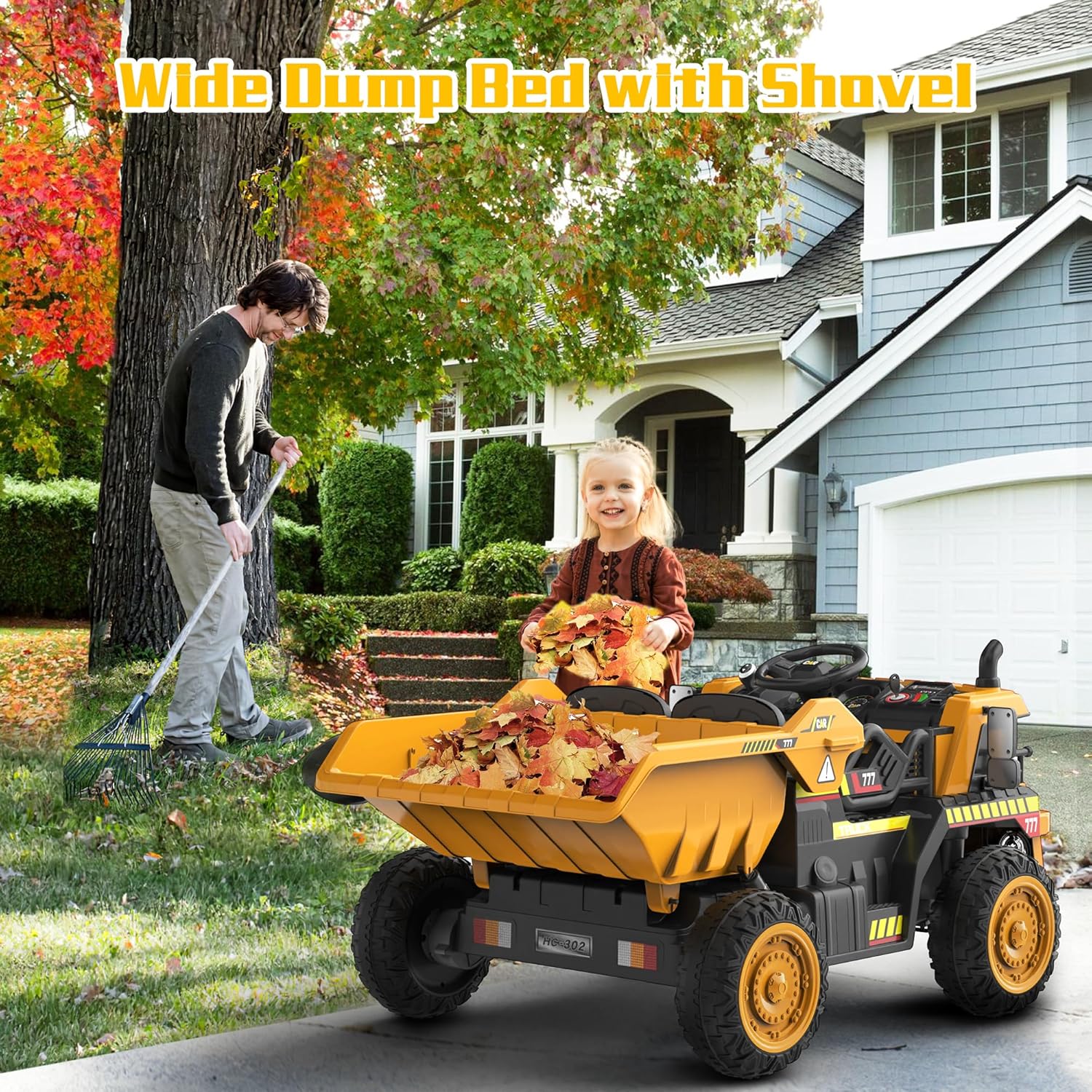 12V Ride on Dump Truck for Kids with Remote Control