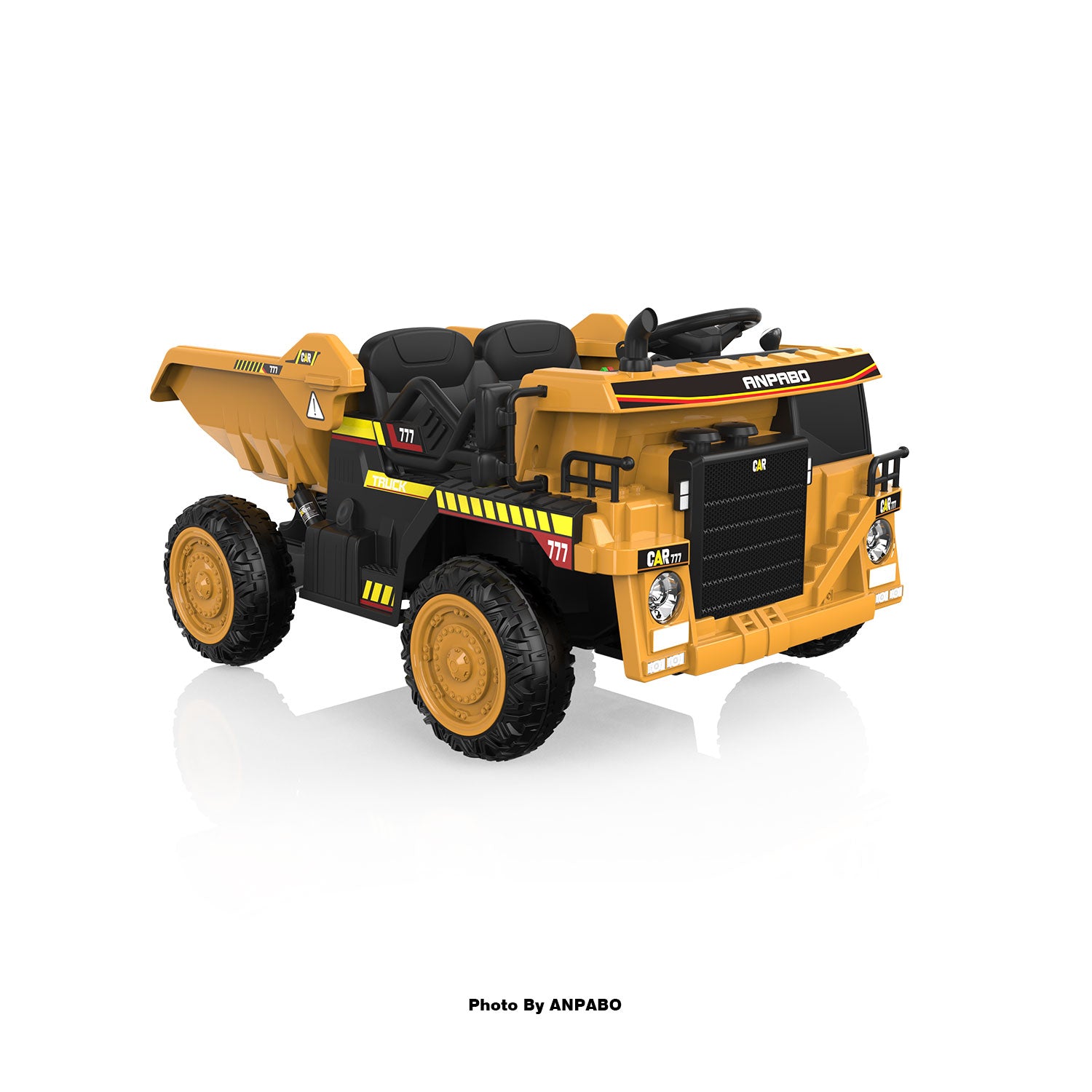 24V ANPABO Direct Ride on Dump Truck for Kids with Remote Control-yellow