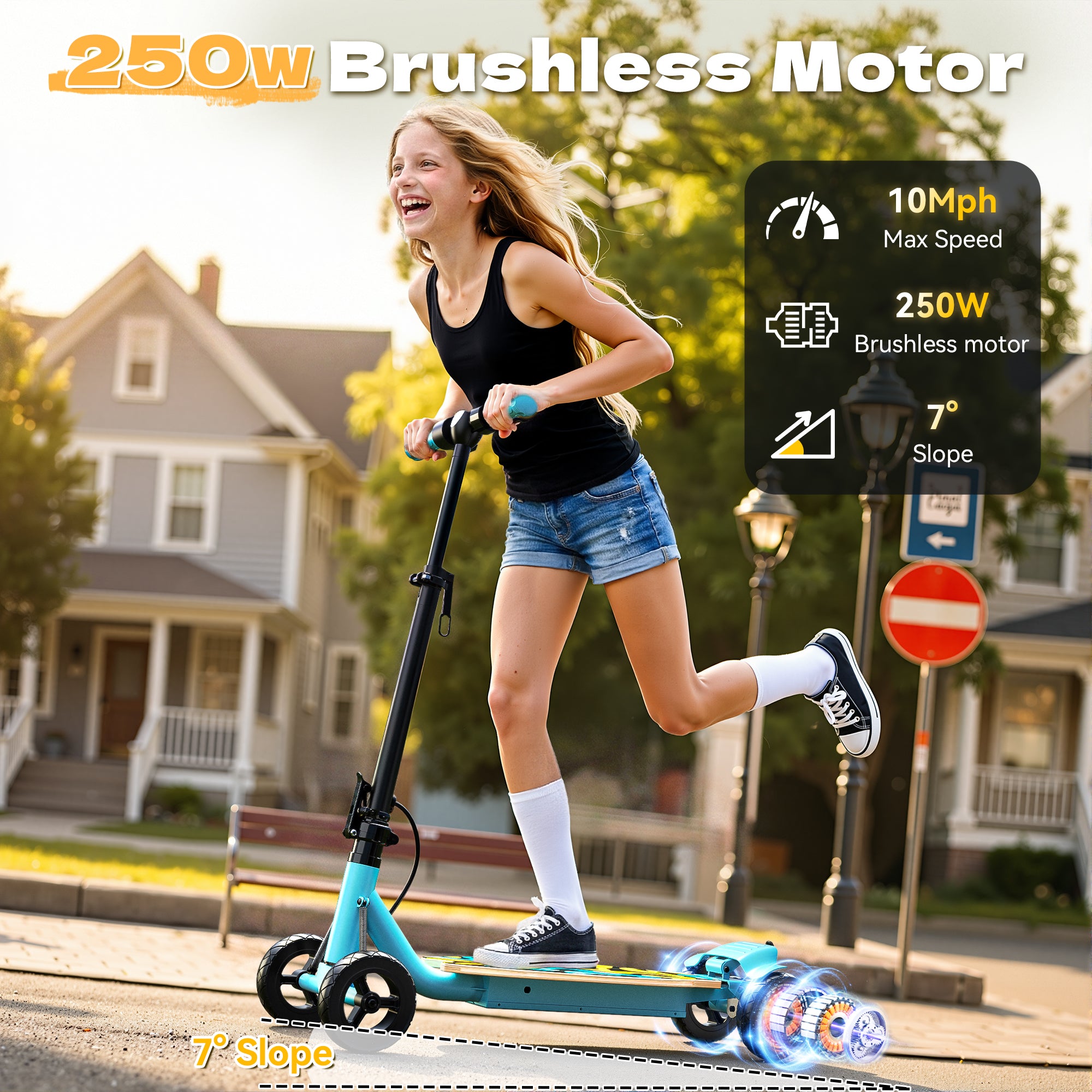 V1 QuadGlide 24V Kids 4-Wheel Electric Scooter