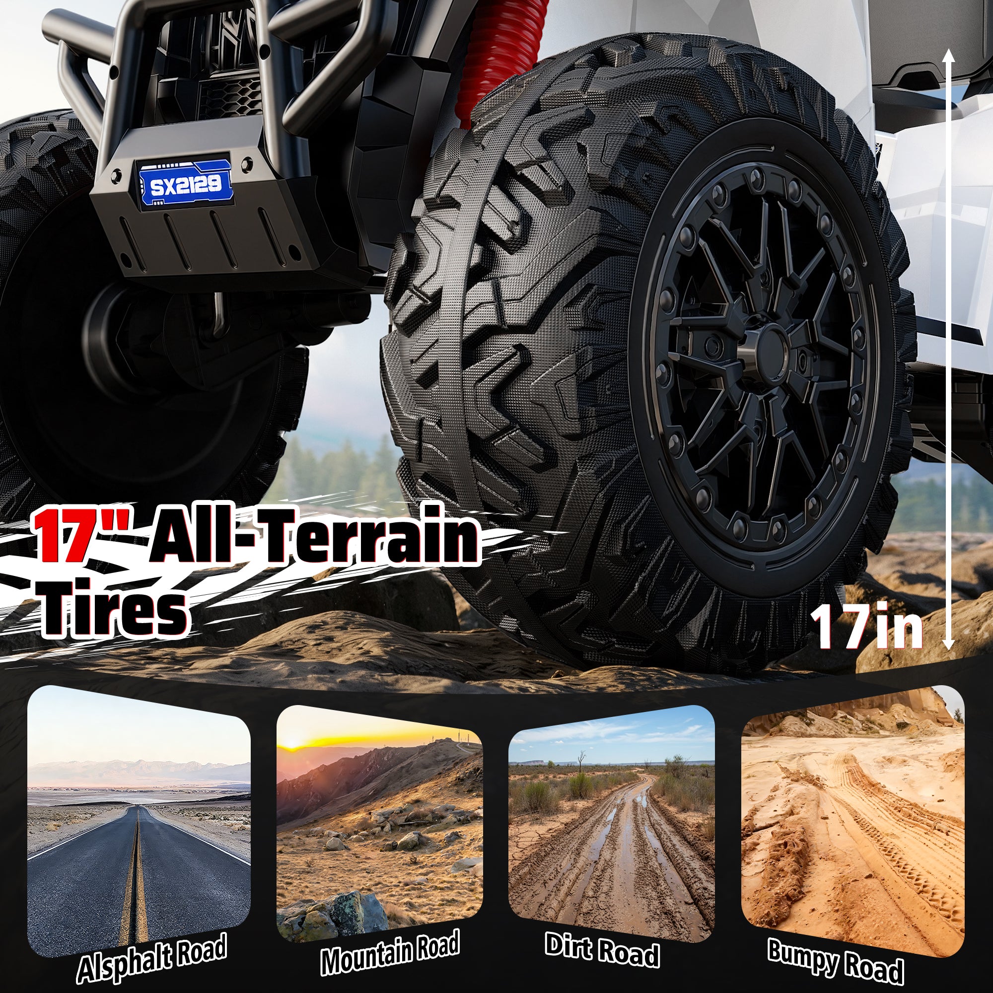 24V High-Performance Heavy-Duty Kids Ride-On ATV-white