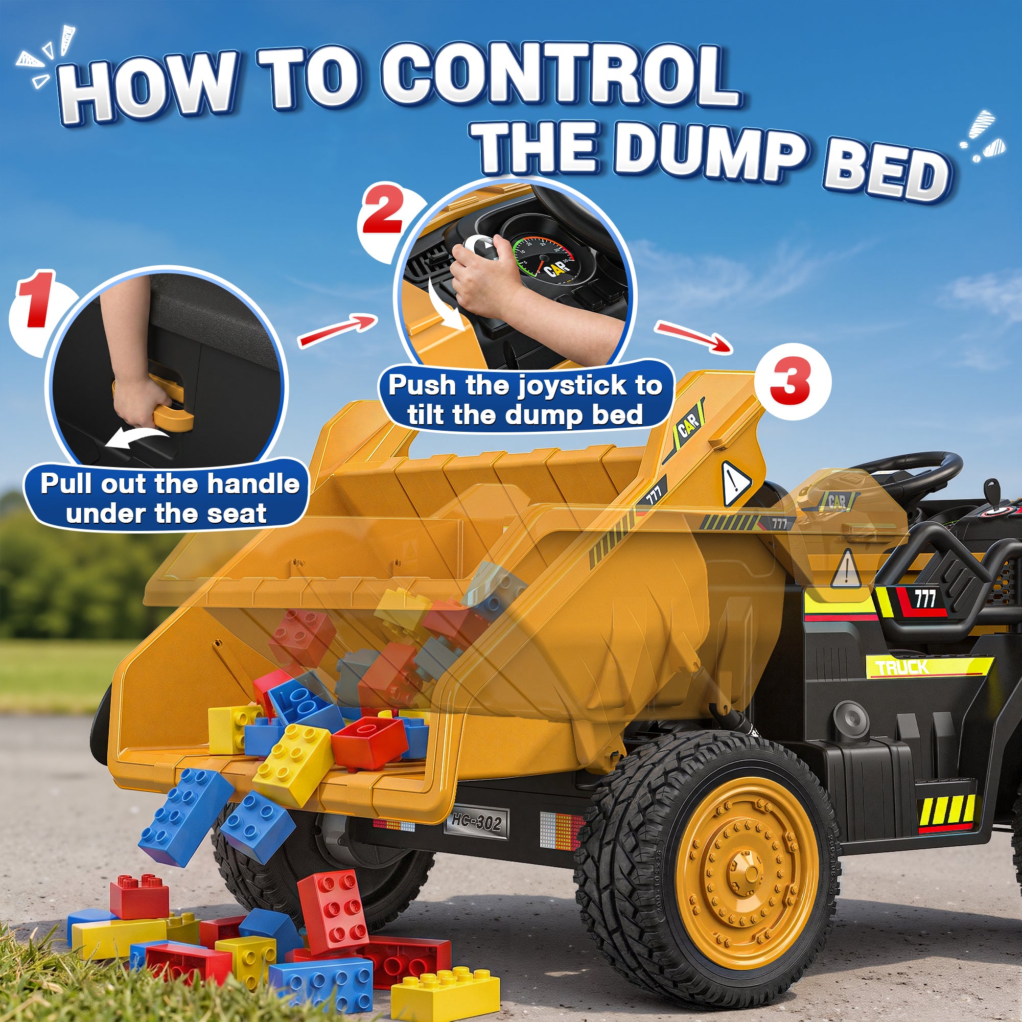 24V Dump Truck Ride-On with EVA tires