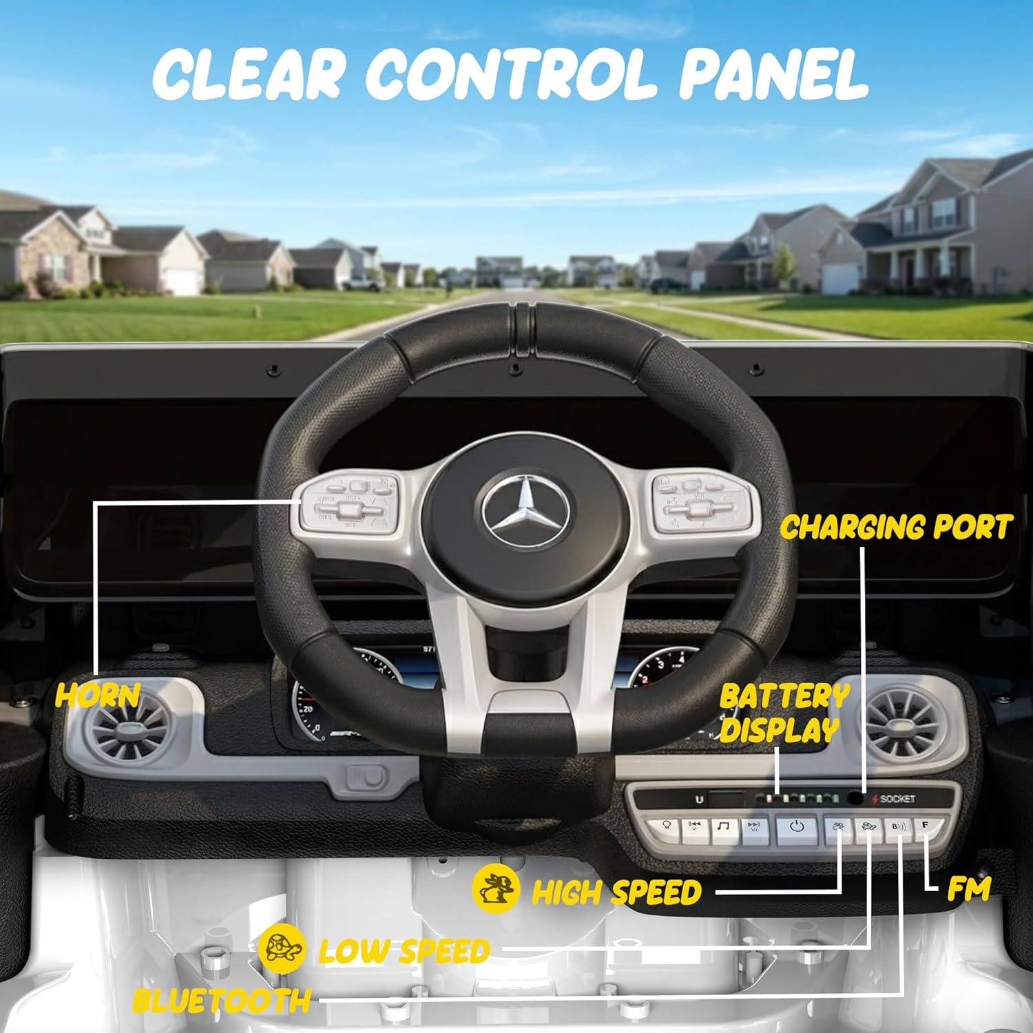 12V Licensed Mercedes-Benz G63 G-Wagon Ride-On-white