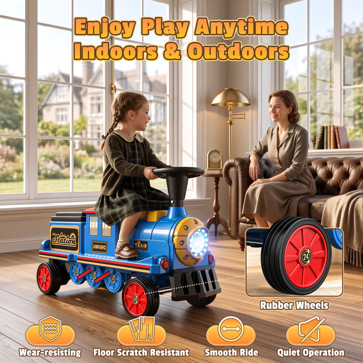 12V Trackless Ride-On Train Set
