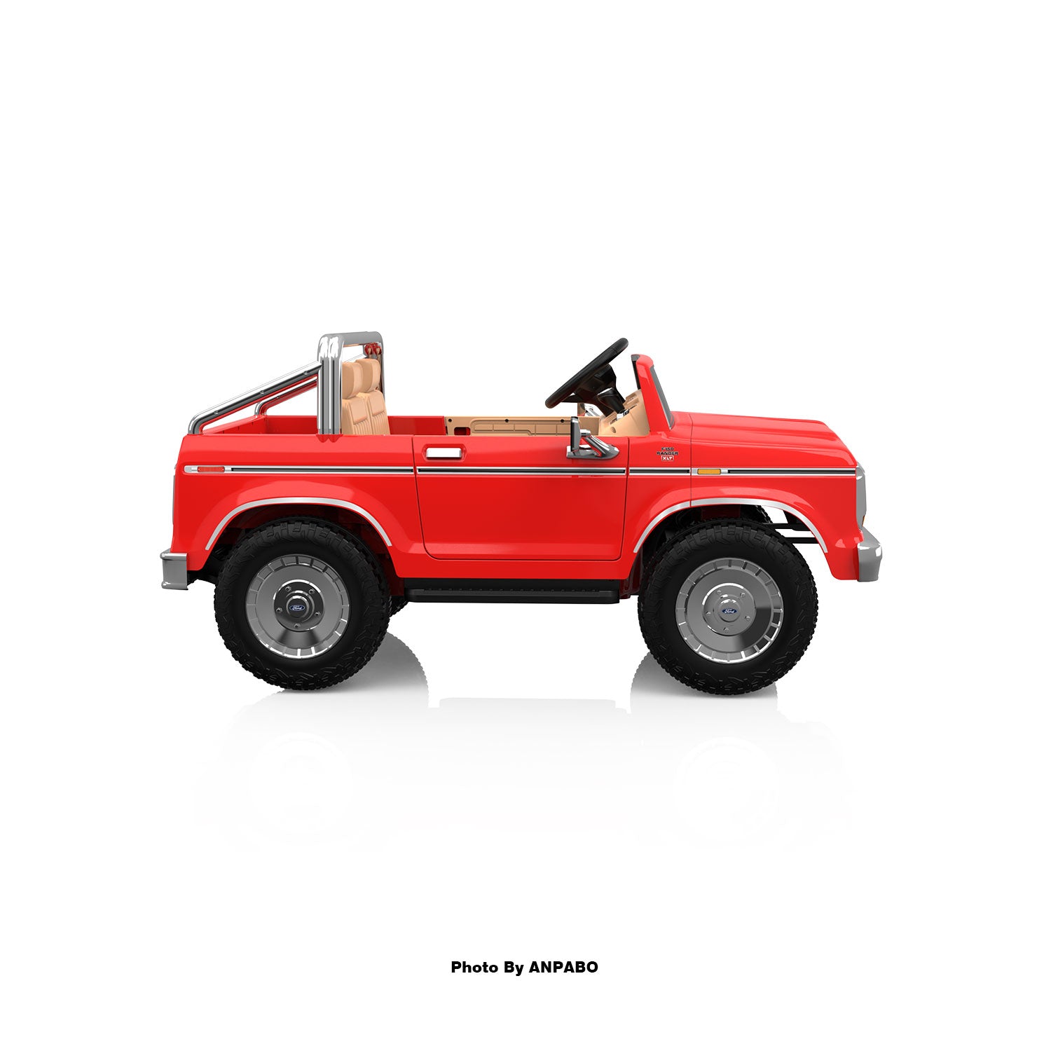 24V Classic Ford Bronco: Red Retro Legend, Ready for Dual Adventures-red