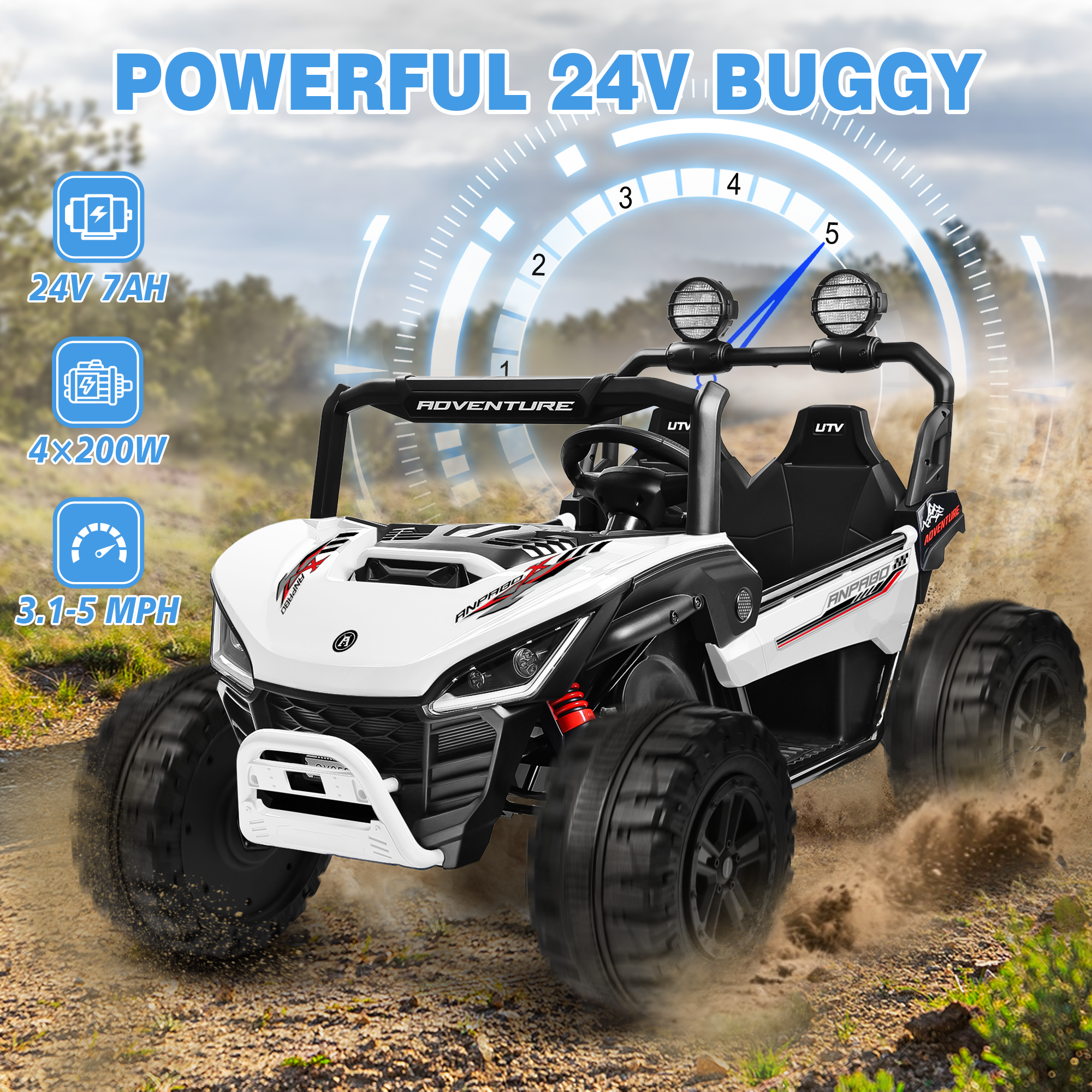 24V All-Terrain Ride-On Buggy UTV