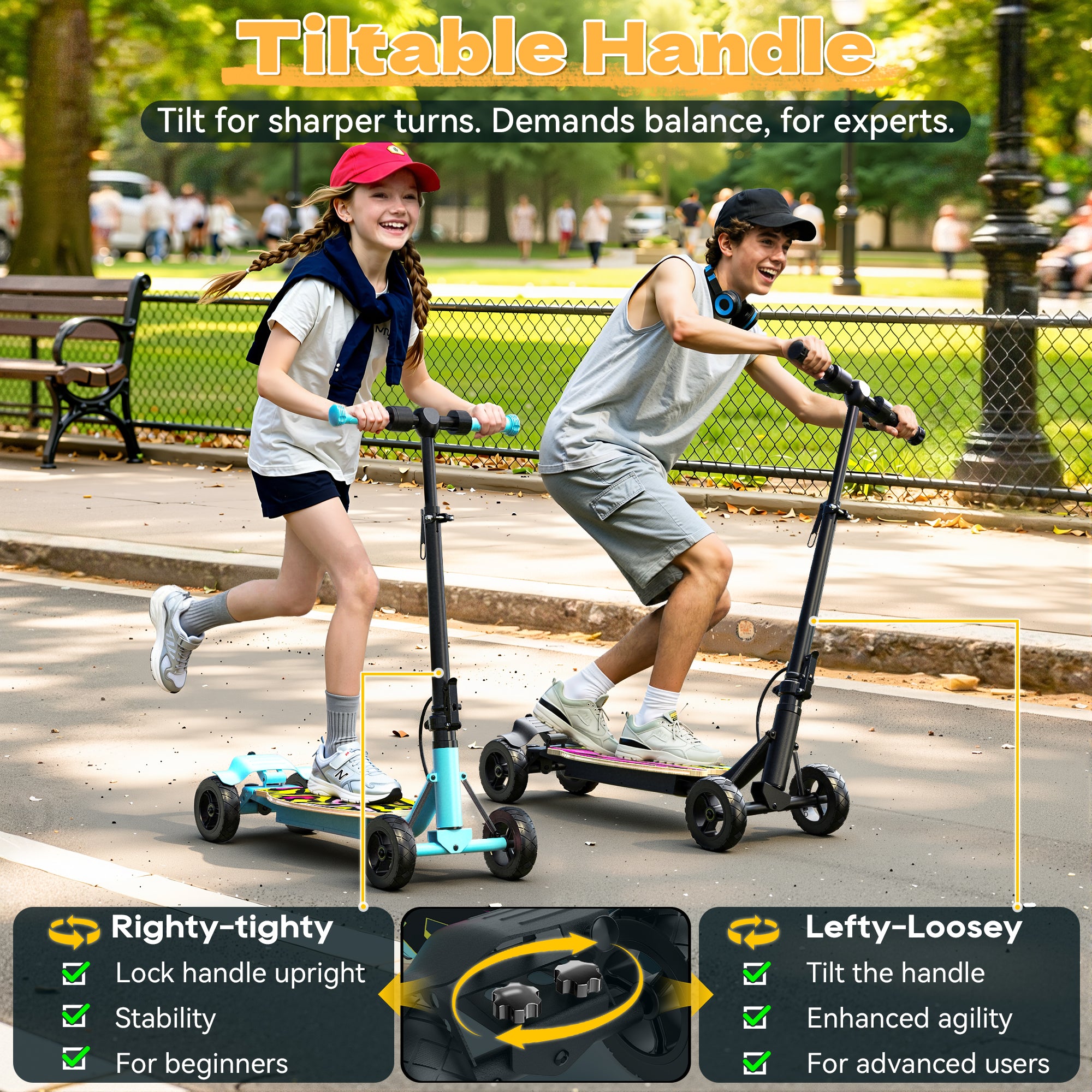 V1 QuadGlide 24V Kids 4-Wheel Electric Scooter