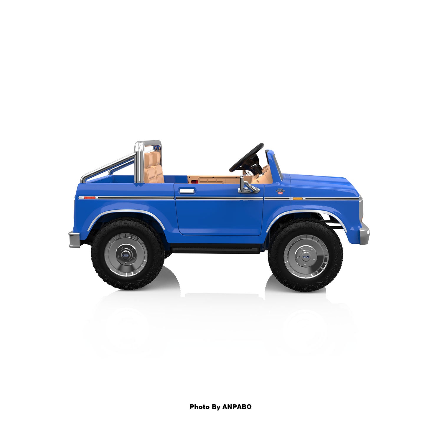 24V Classic Ford Bronco: Blue Retro Legend, Ready for Dual Adventures-blue