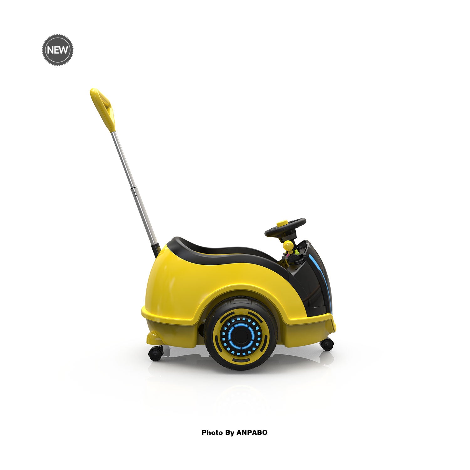 12V 3-In-1 Ride On Car Designed to Grow With Your Child-yellow