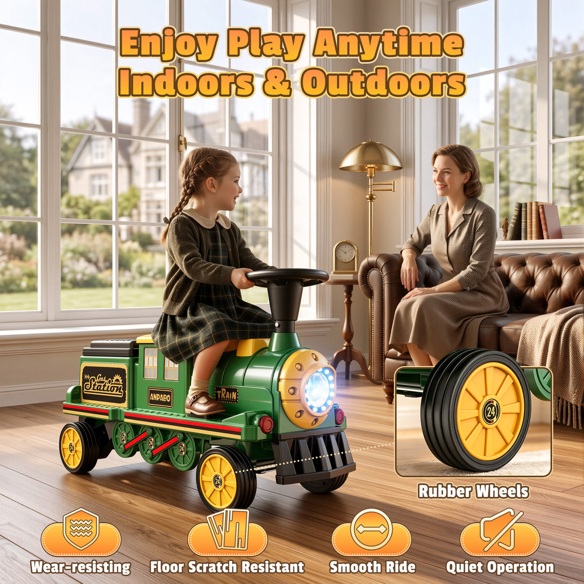 12V Trackless Ride-On Train Set