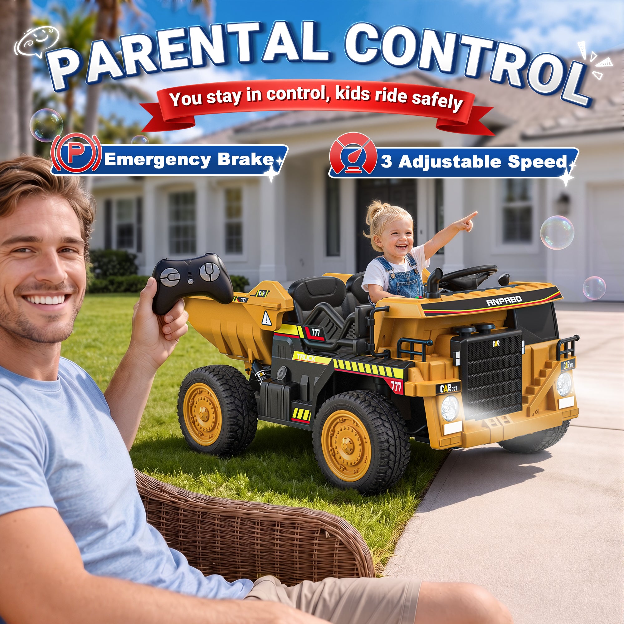 24V Dump Truck Ride-On with EVA tires