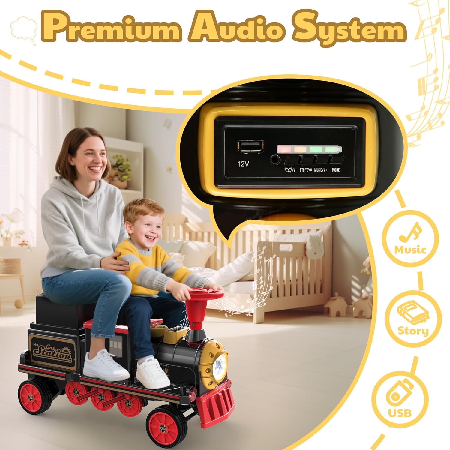 12V Trackless  Electric Ride-On Train