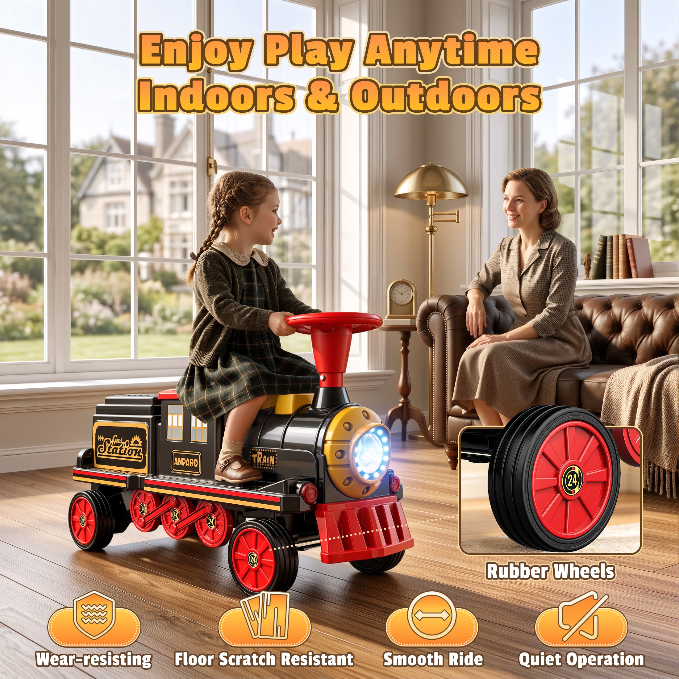 12V Trackless Ride-On Train Set